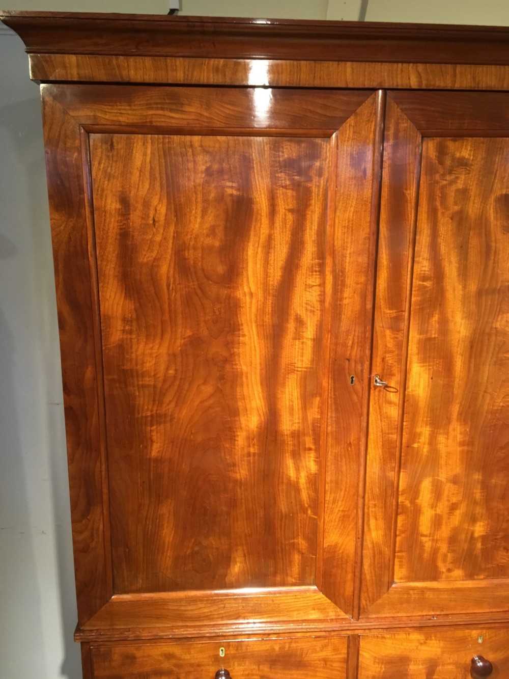 Mahogany linen press  View VIII