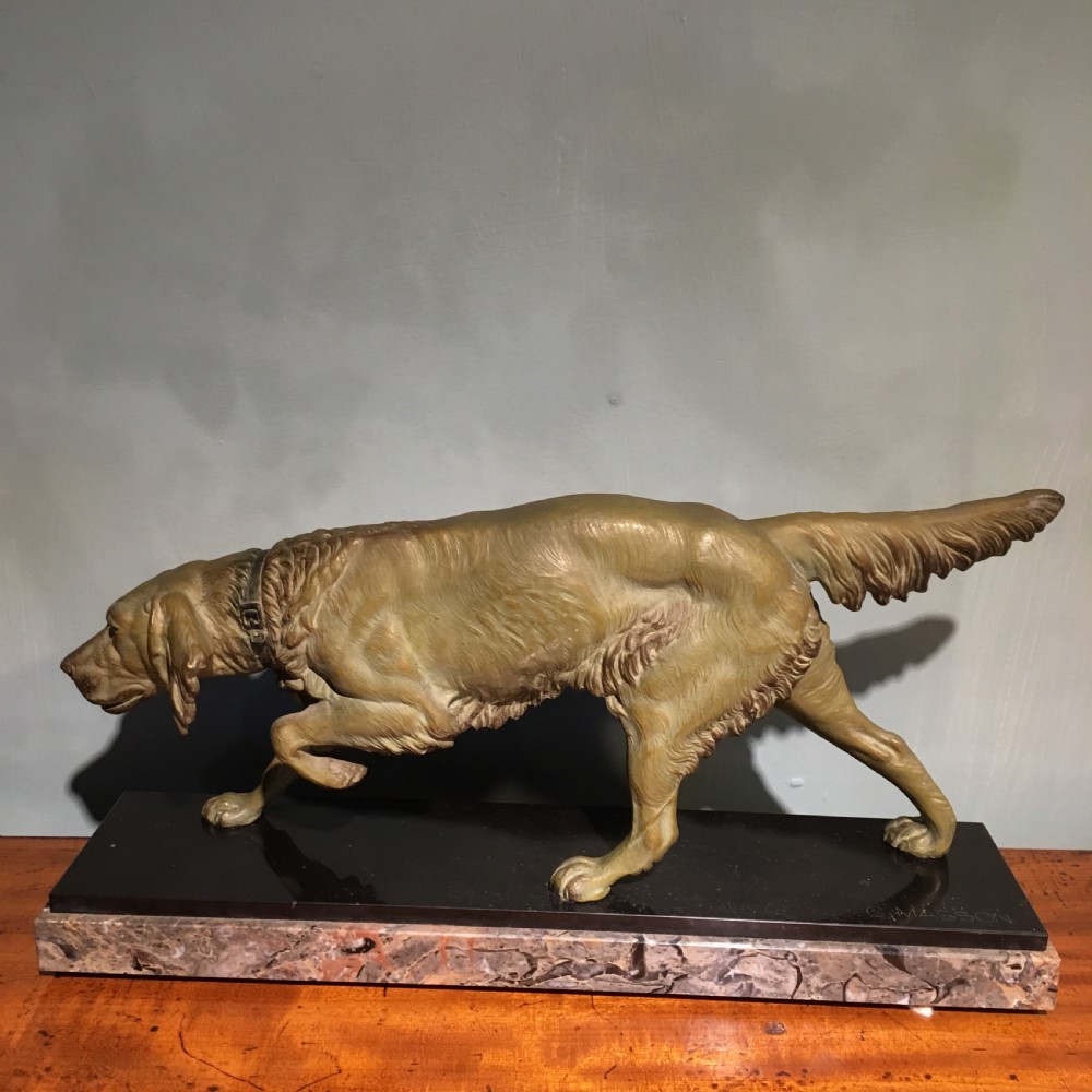 Art Deco spelter figure of a dog 
