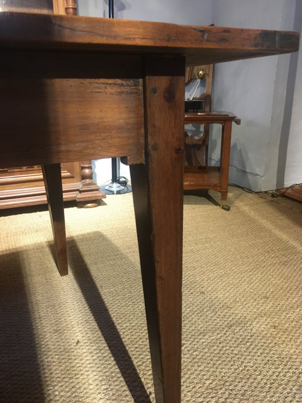 Long and wide cherrywood farmhouse table  View V