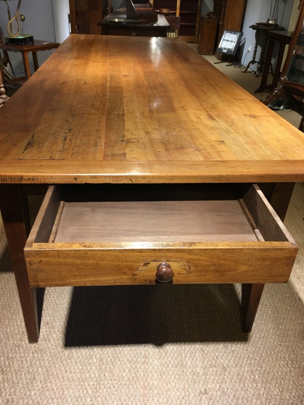 Long and wide cherrywood farmhouse table  View VIII