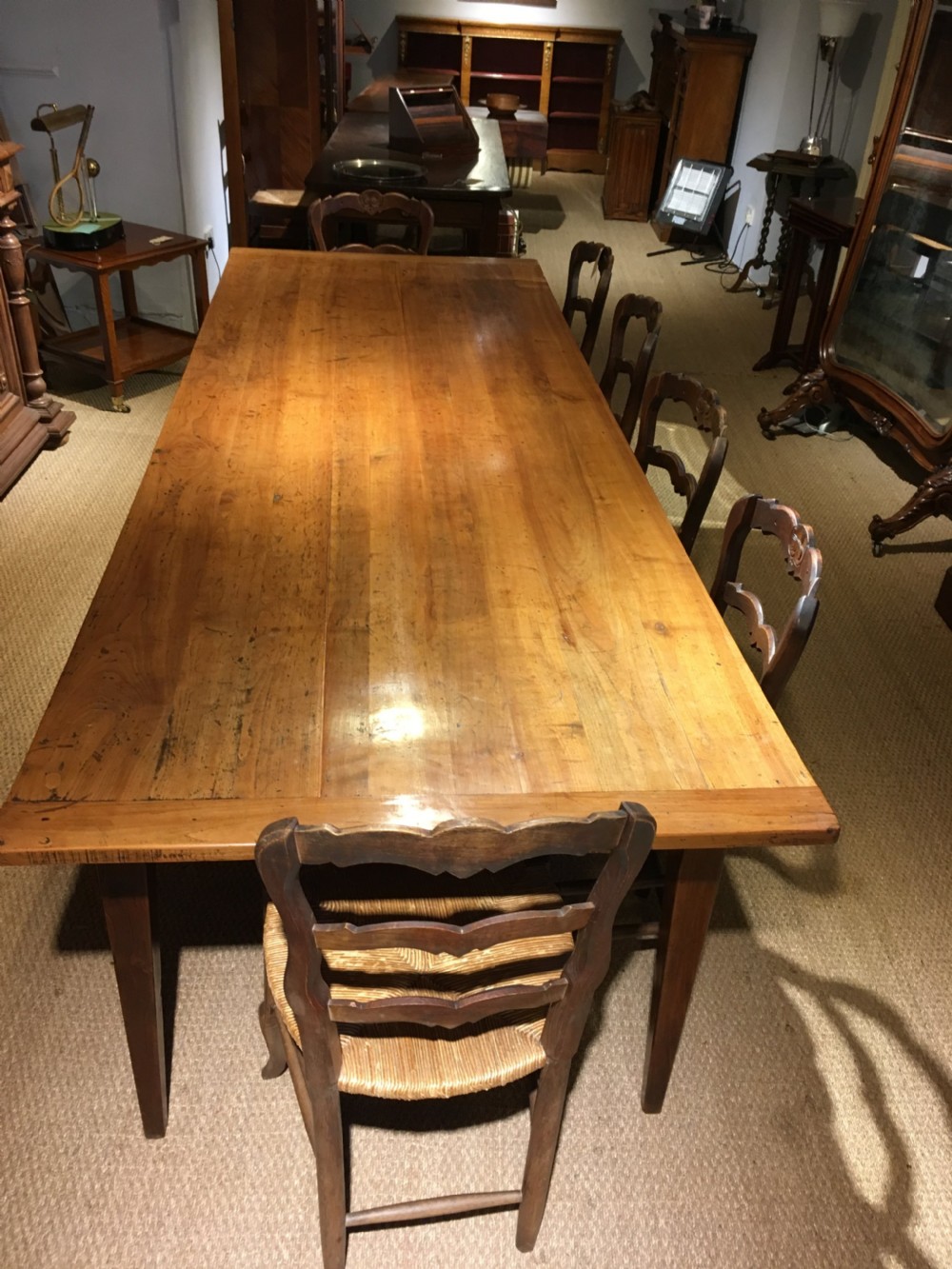 Long and wide cherrywood farmhouse table  View XI