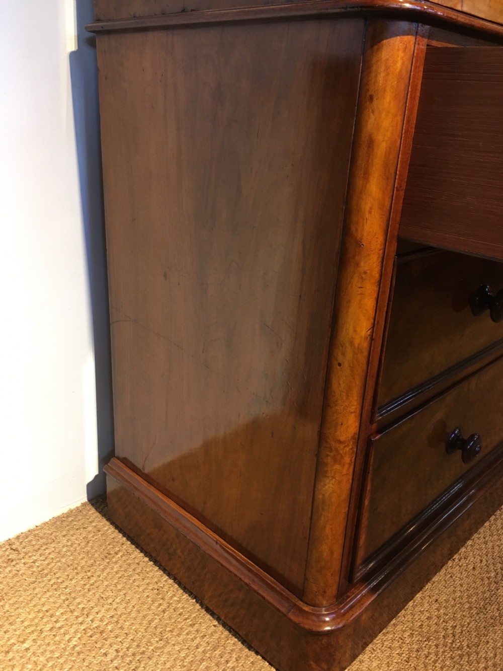 Victorian walnut linen press  View V