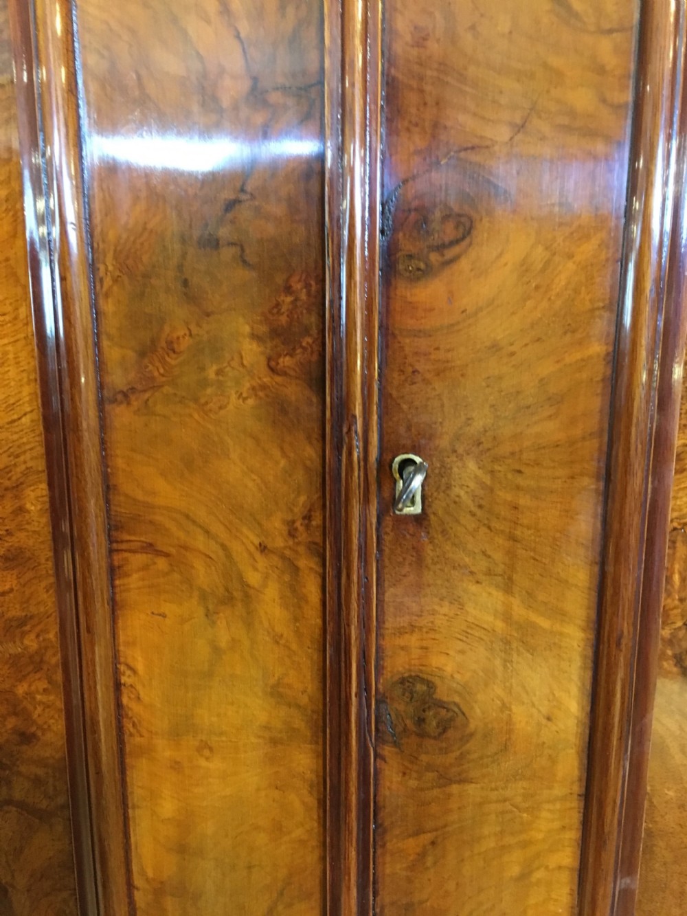 Victorian walnut linen press  View VI