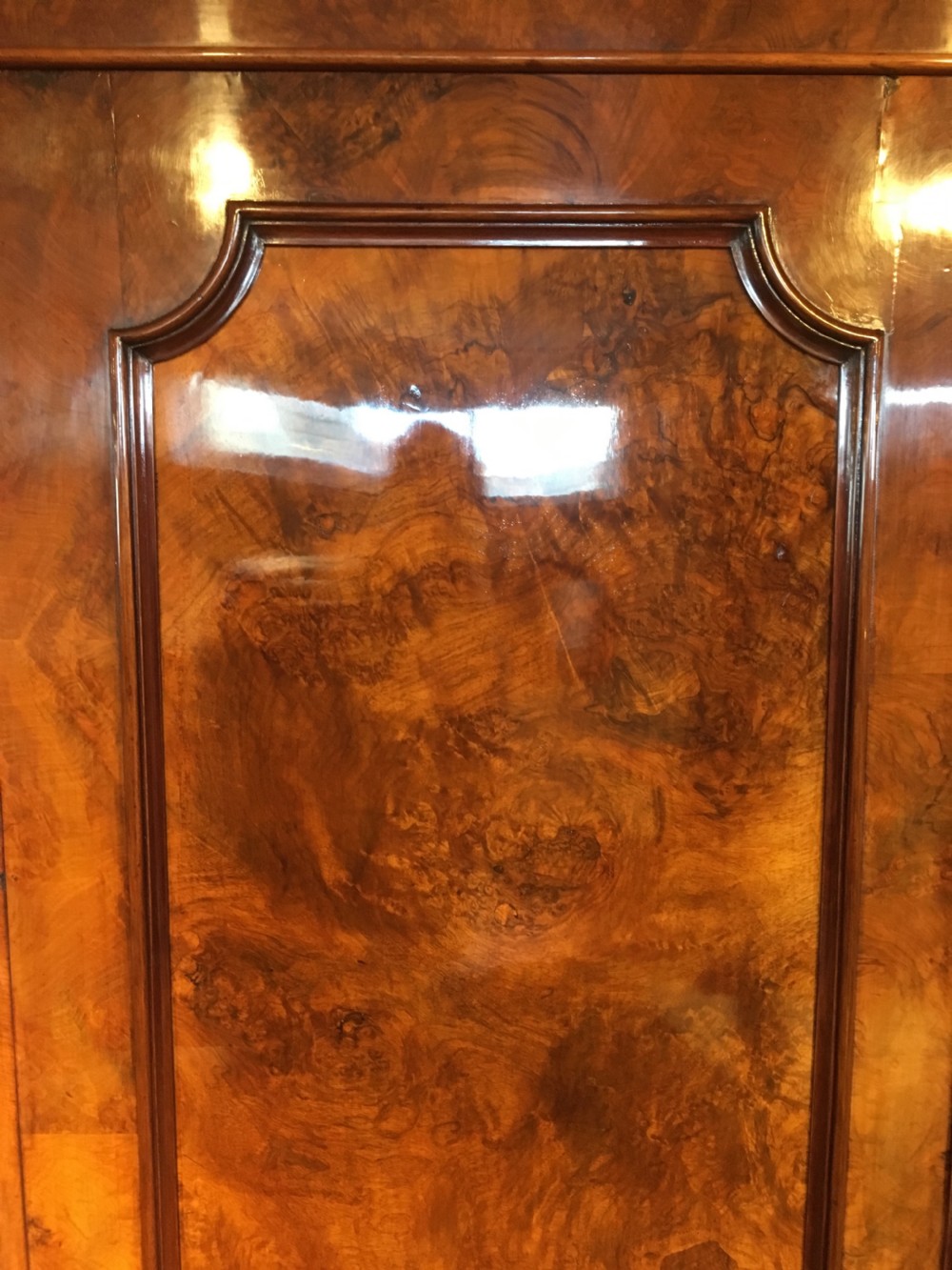 Victorian walnut linen press  View VIII