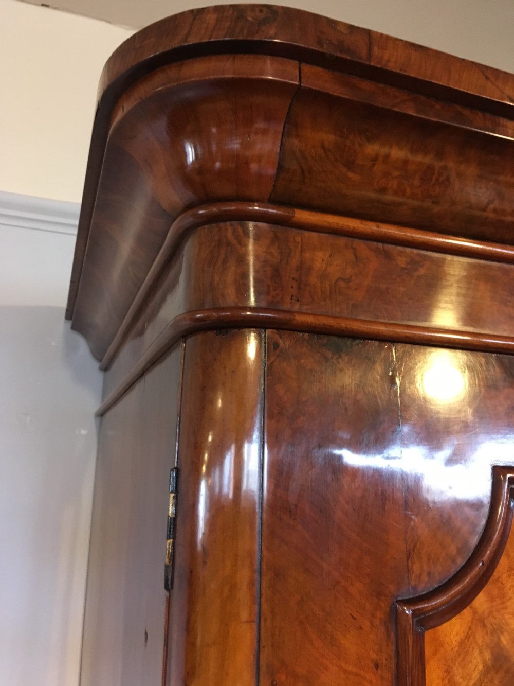 Victorian walnut linen press  View IX