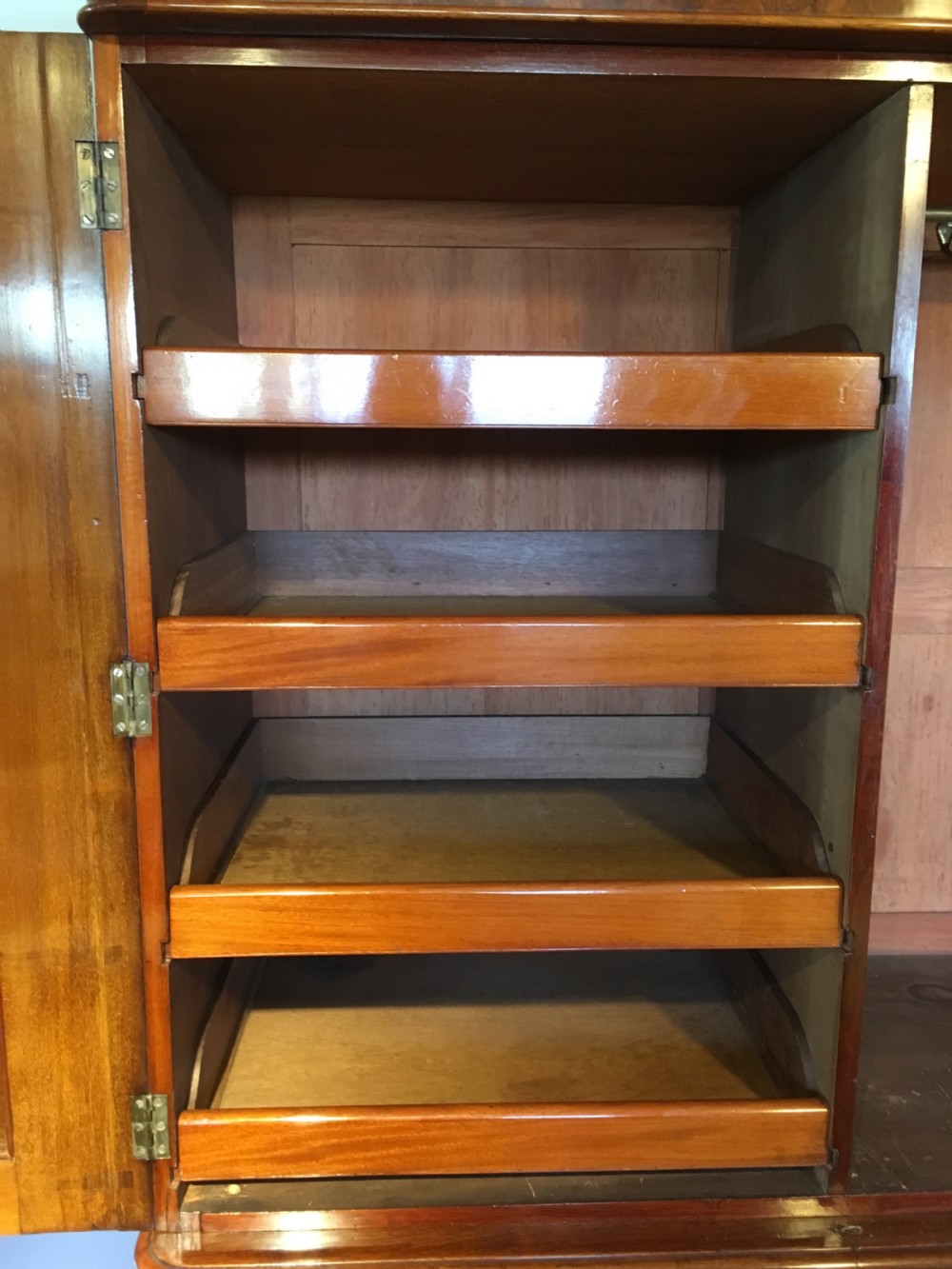 Victorian walnut linen press  View X