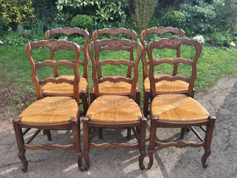 Set of 6 French kitchen Chairs. C1930.  Art Deco Period.