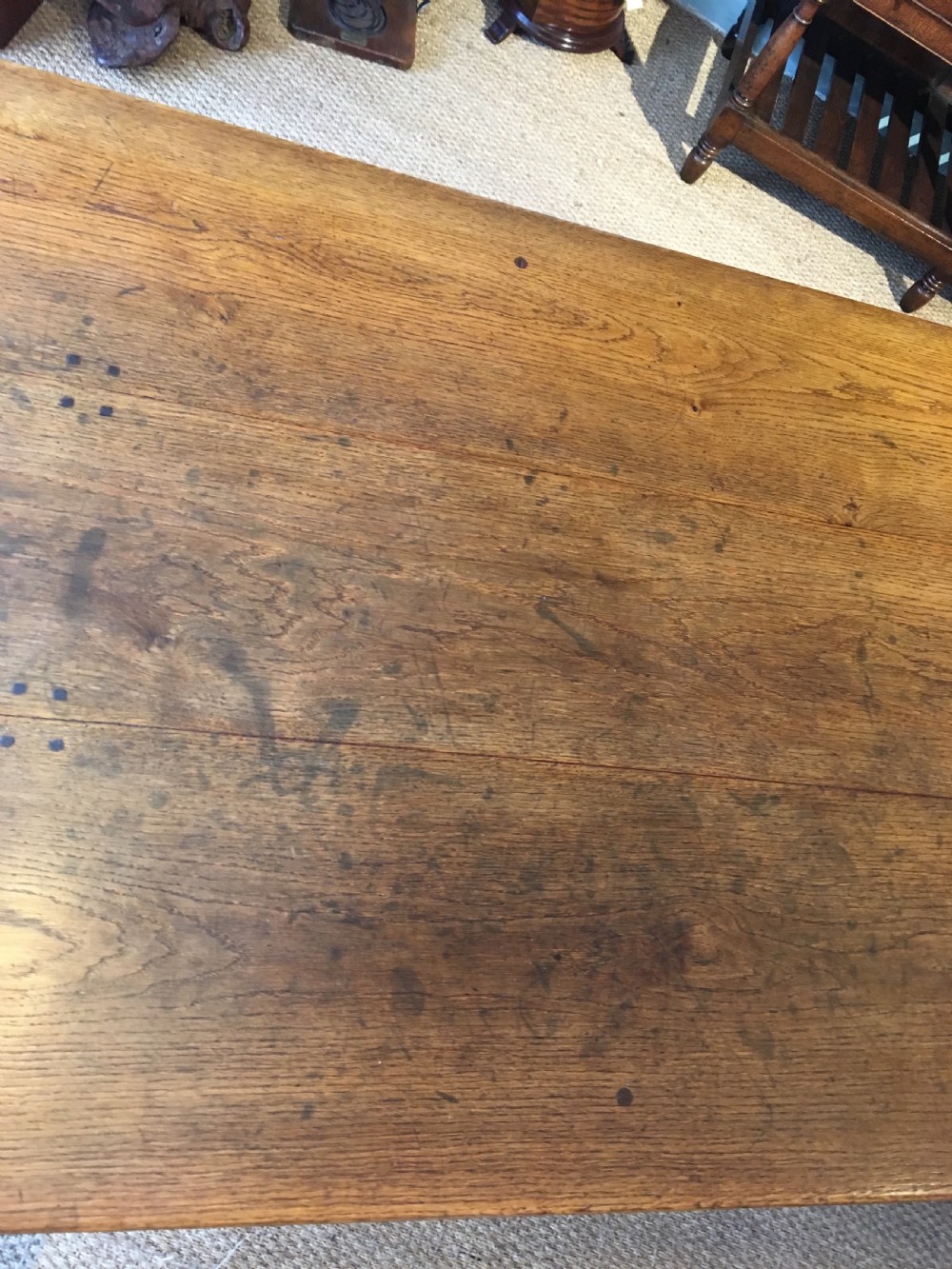 Oak farmhouse table  View V