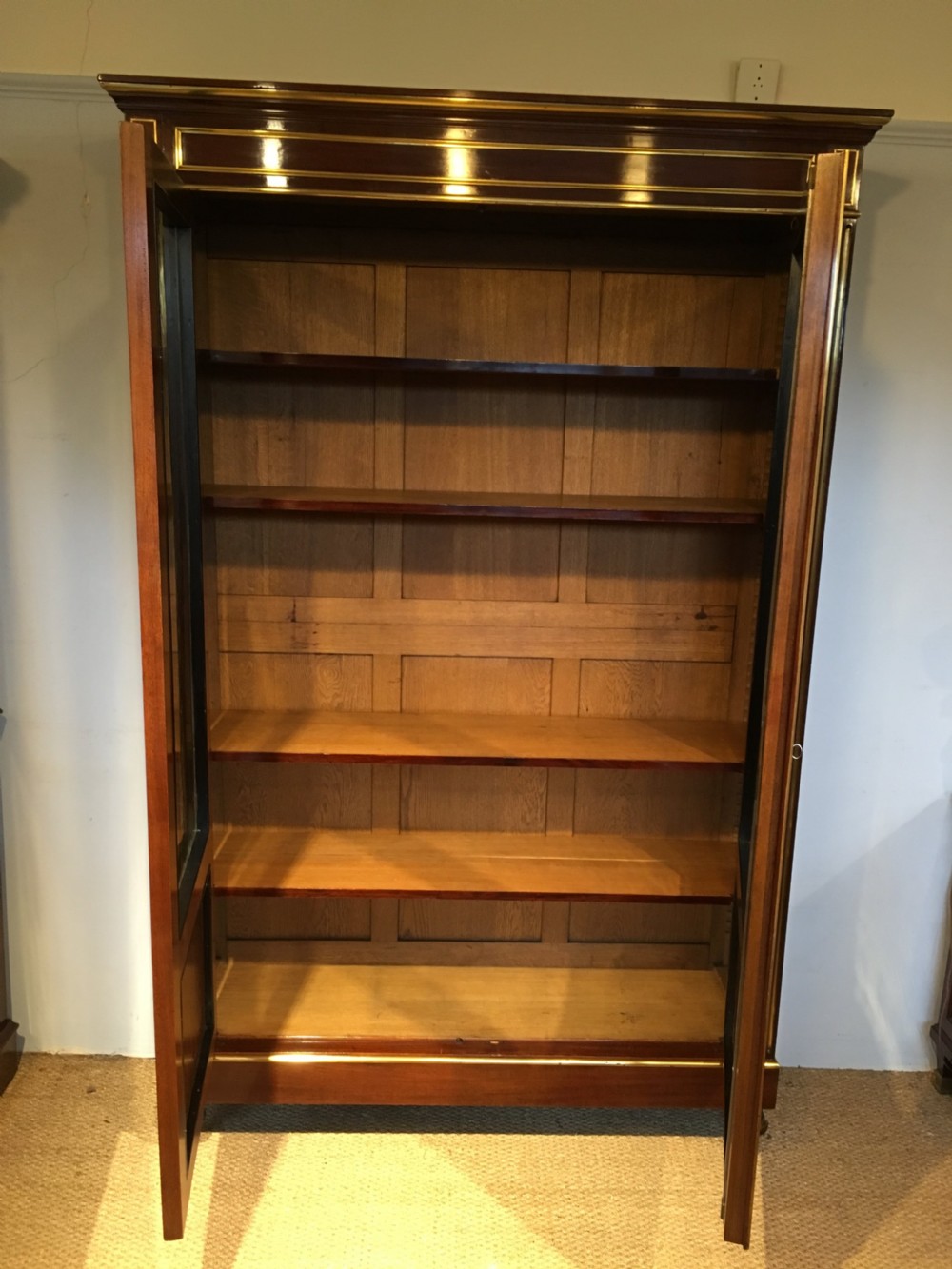 Mahogany 2 door bookcase   View VI