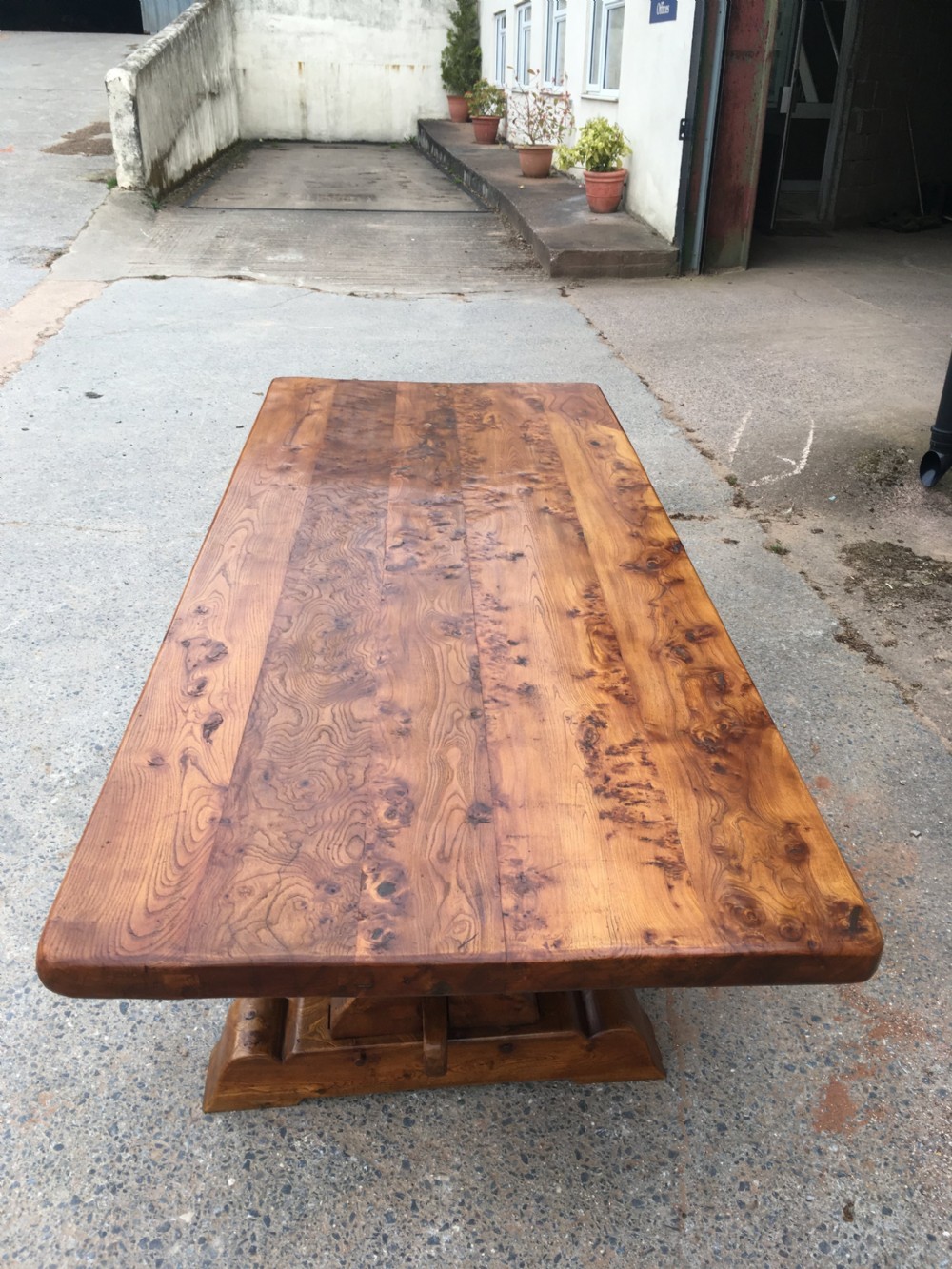 Art Deco Elm refectory table 