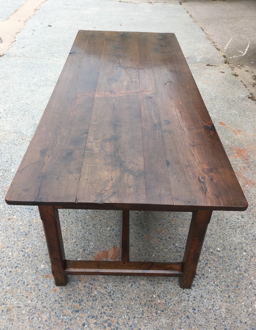 Oak farmhouse table with 3 drawers  
