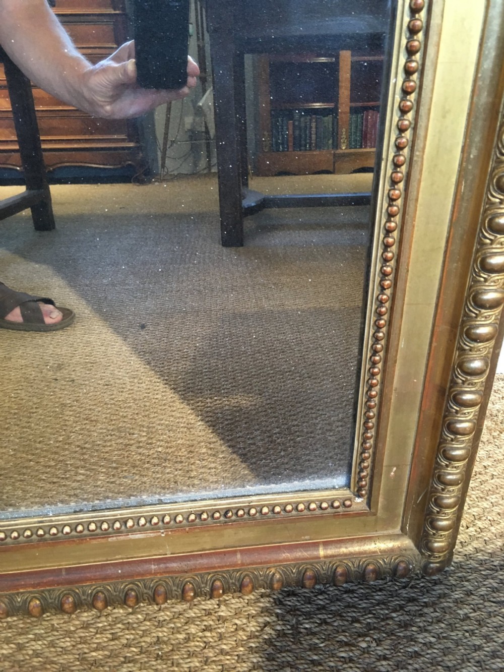 Large antique gilt mirror   View III