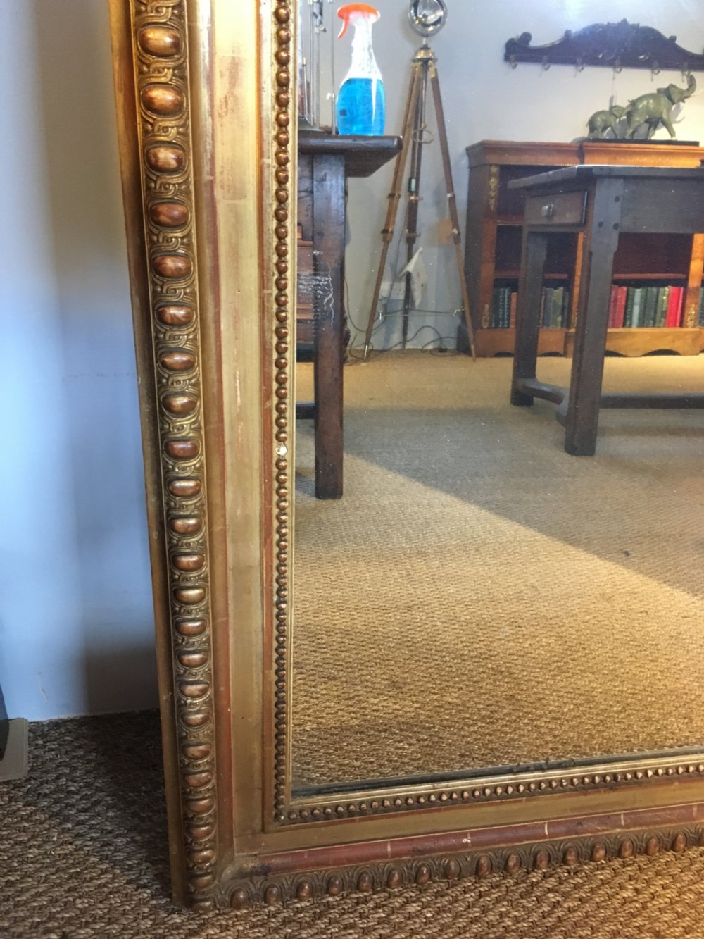 Large antique gilt mirror   View V