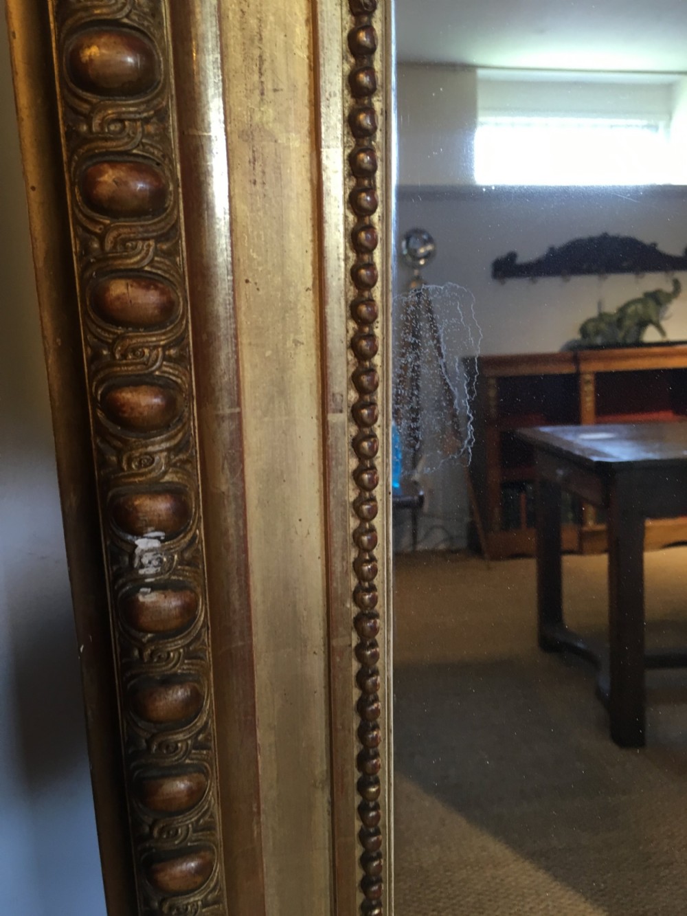Large antique gilt mirror   View VI
