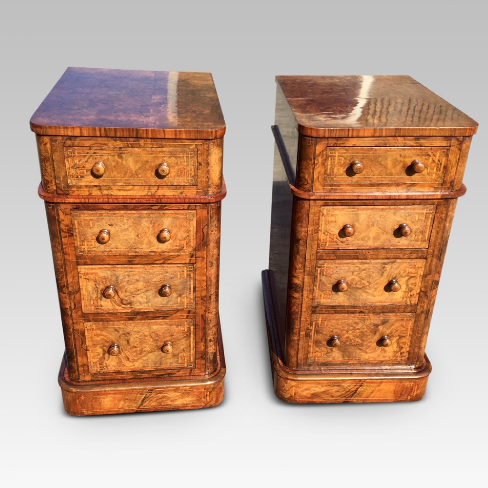 BEDSIDE CABINETS in Walnut. 