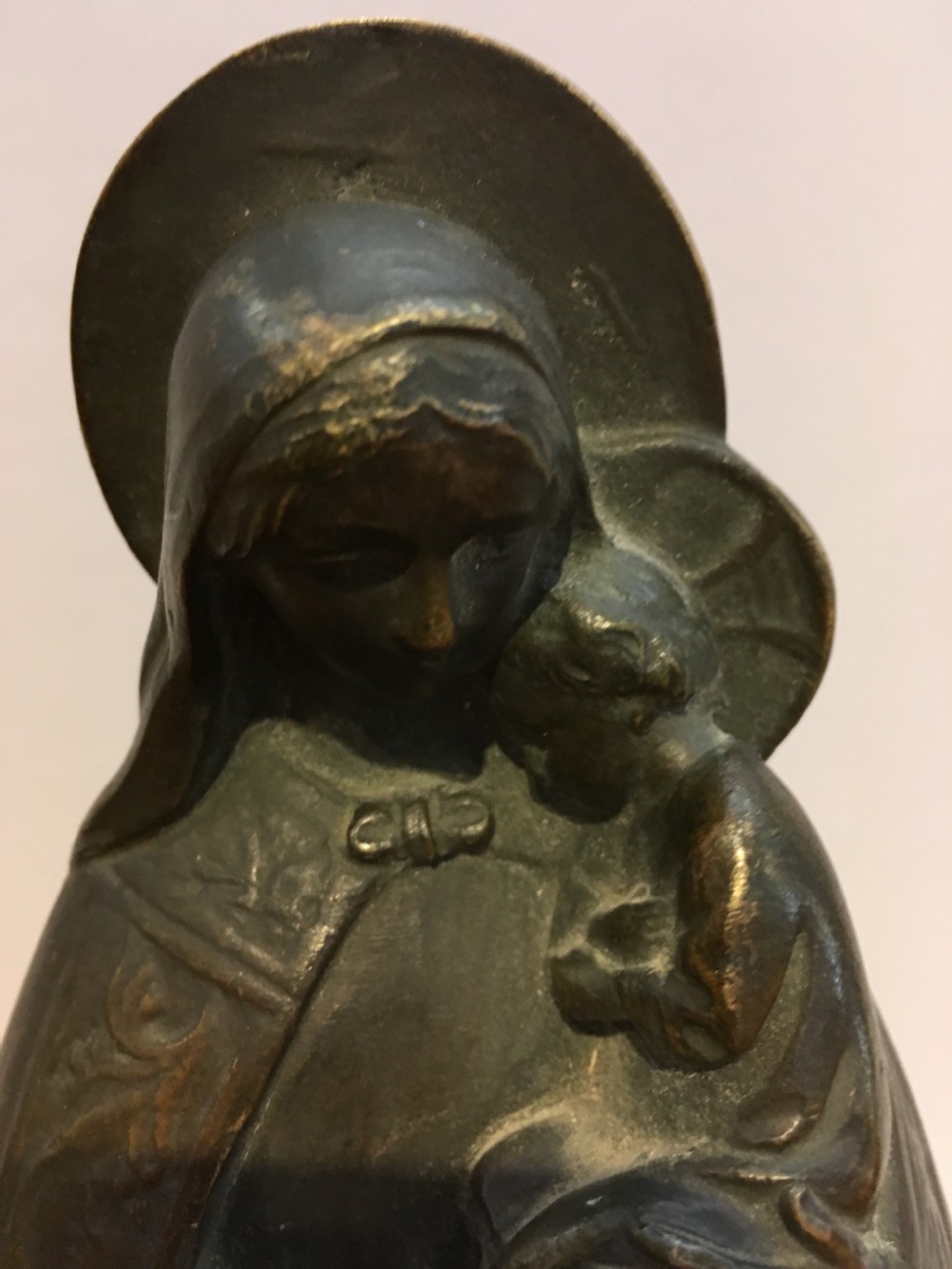 Art Deco bronze , Madonna & child  View II