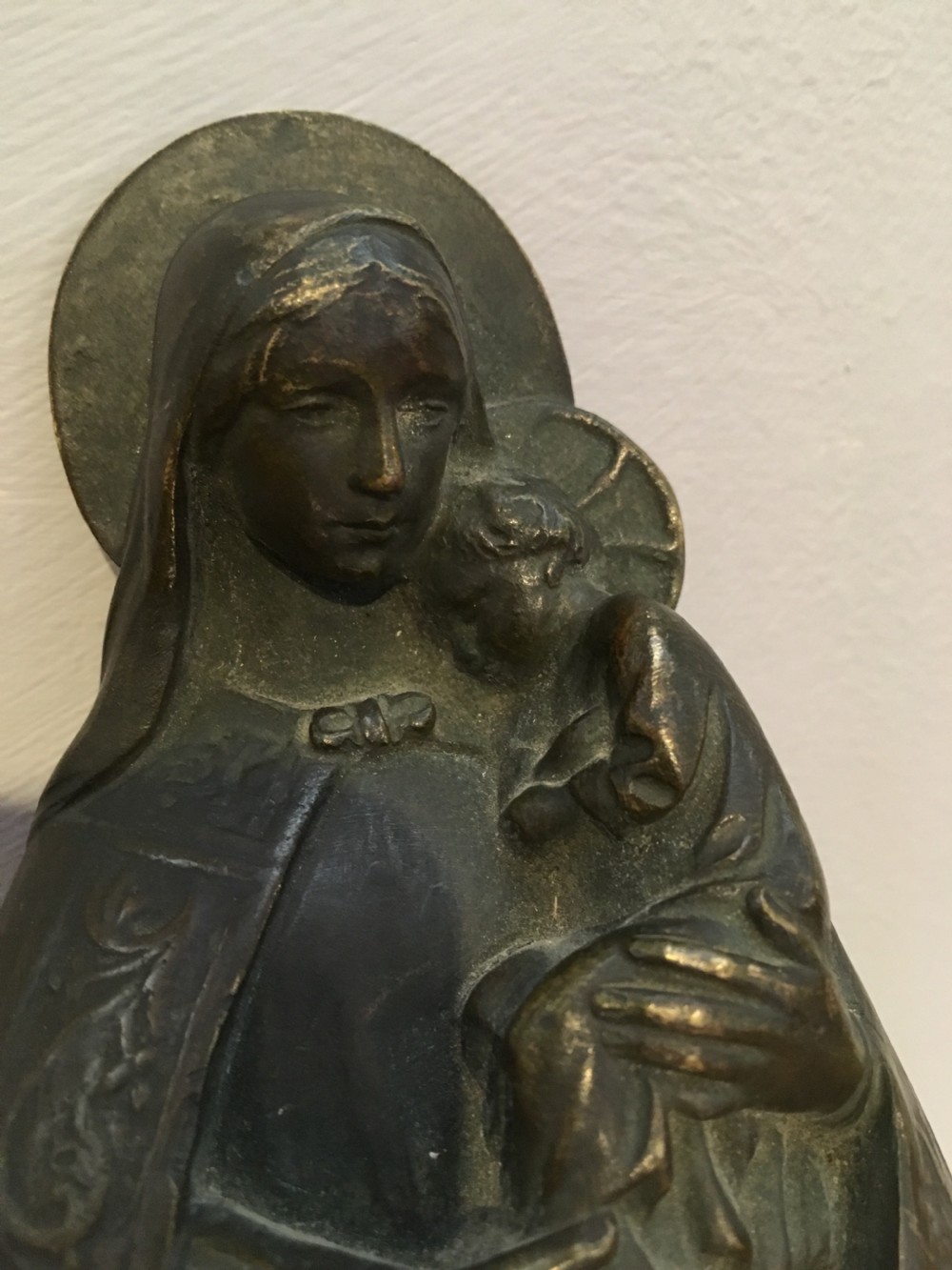 Art Deco bronze , Madonna & child  View III
