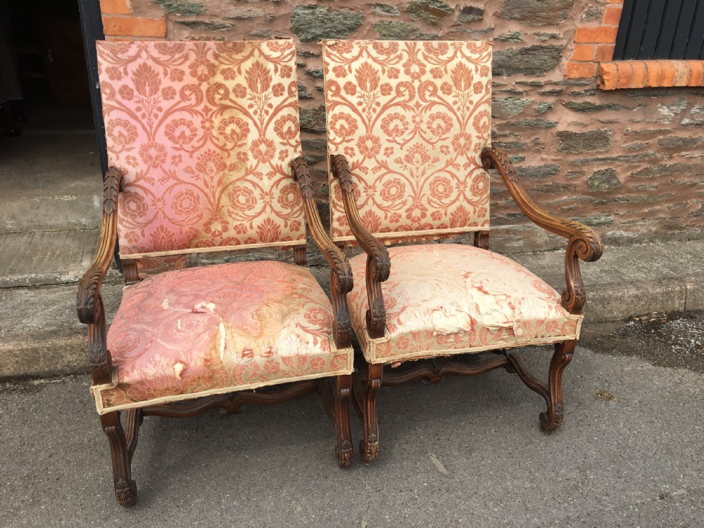  Arm Chairs x 4. French Walnut. c 1880 View II