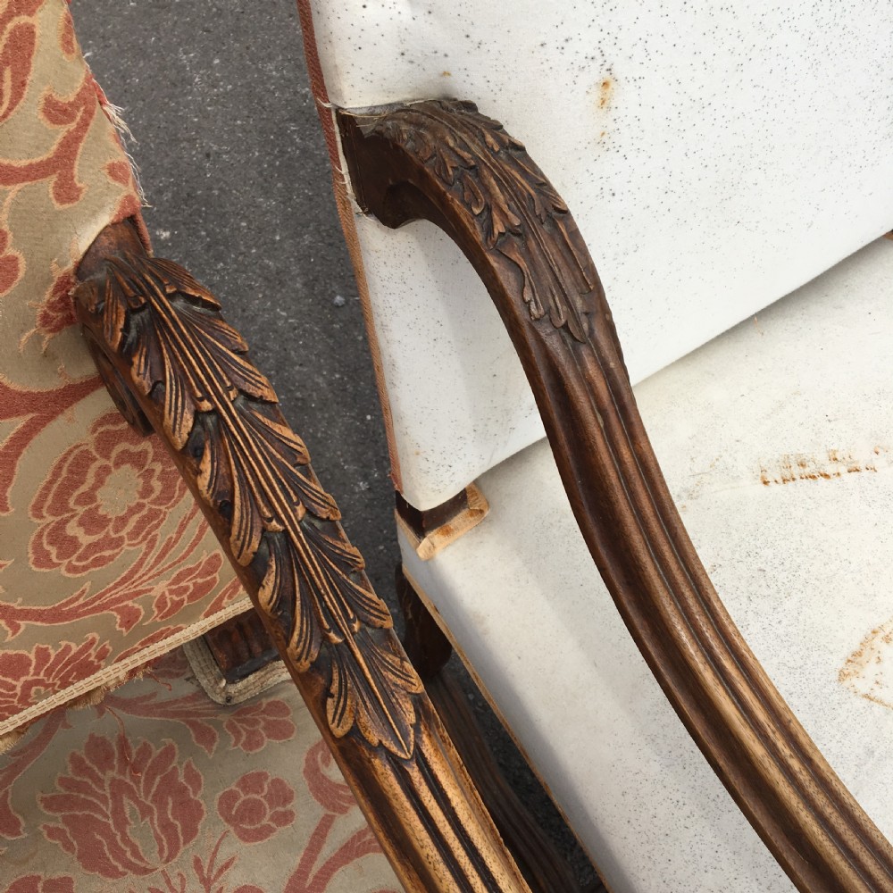  Arm Chairs x 4. French Walnut. c 1880 View V