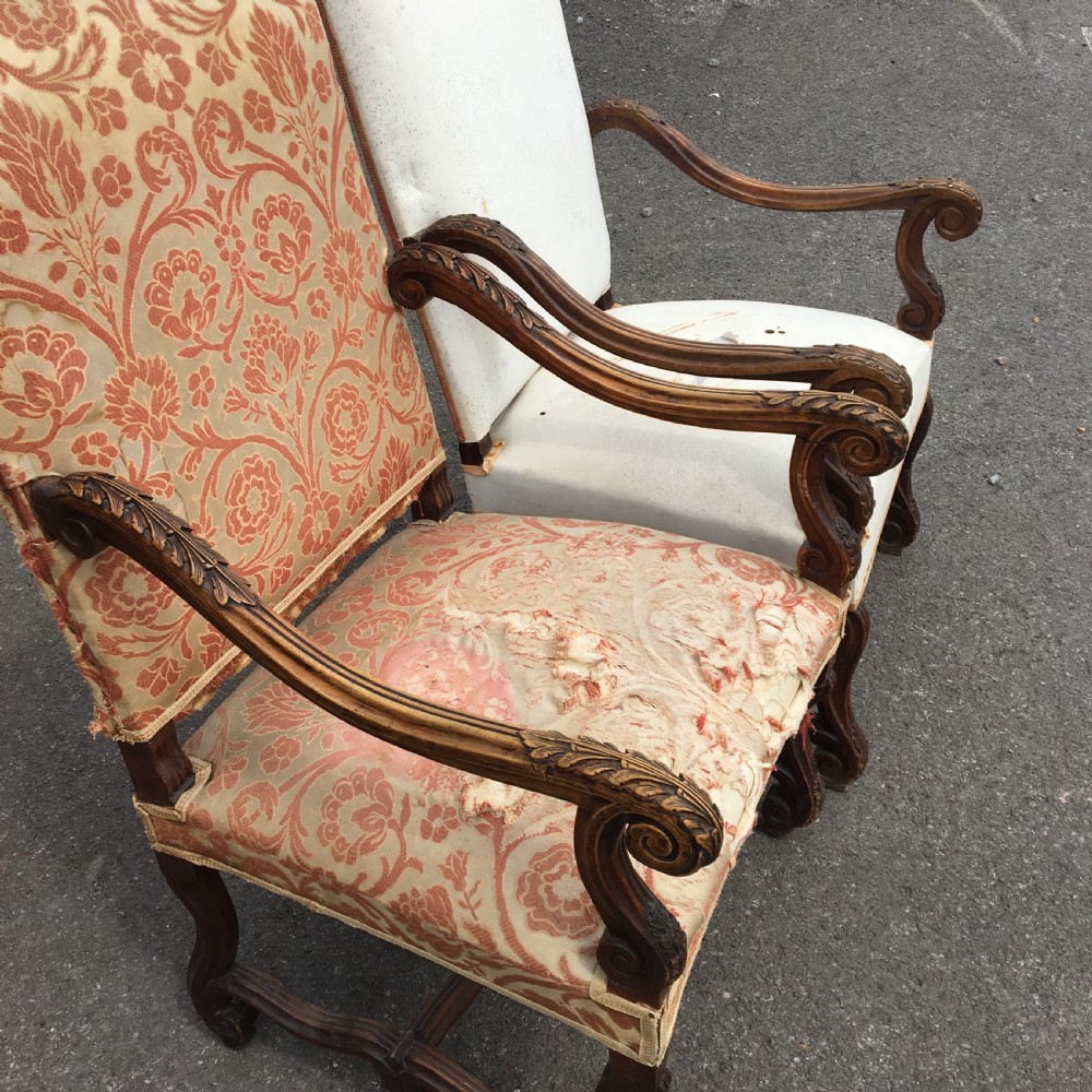  Arm Chairs x 4. French Walnut. c 1880 View VII