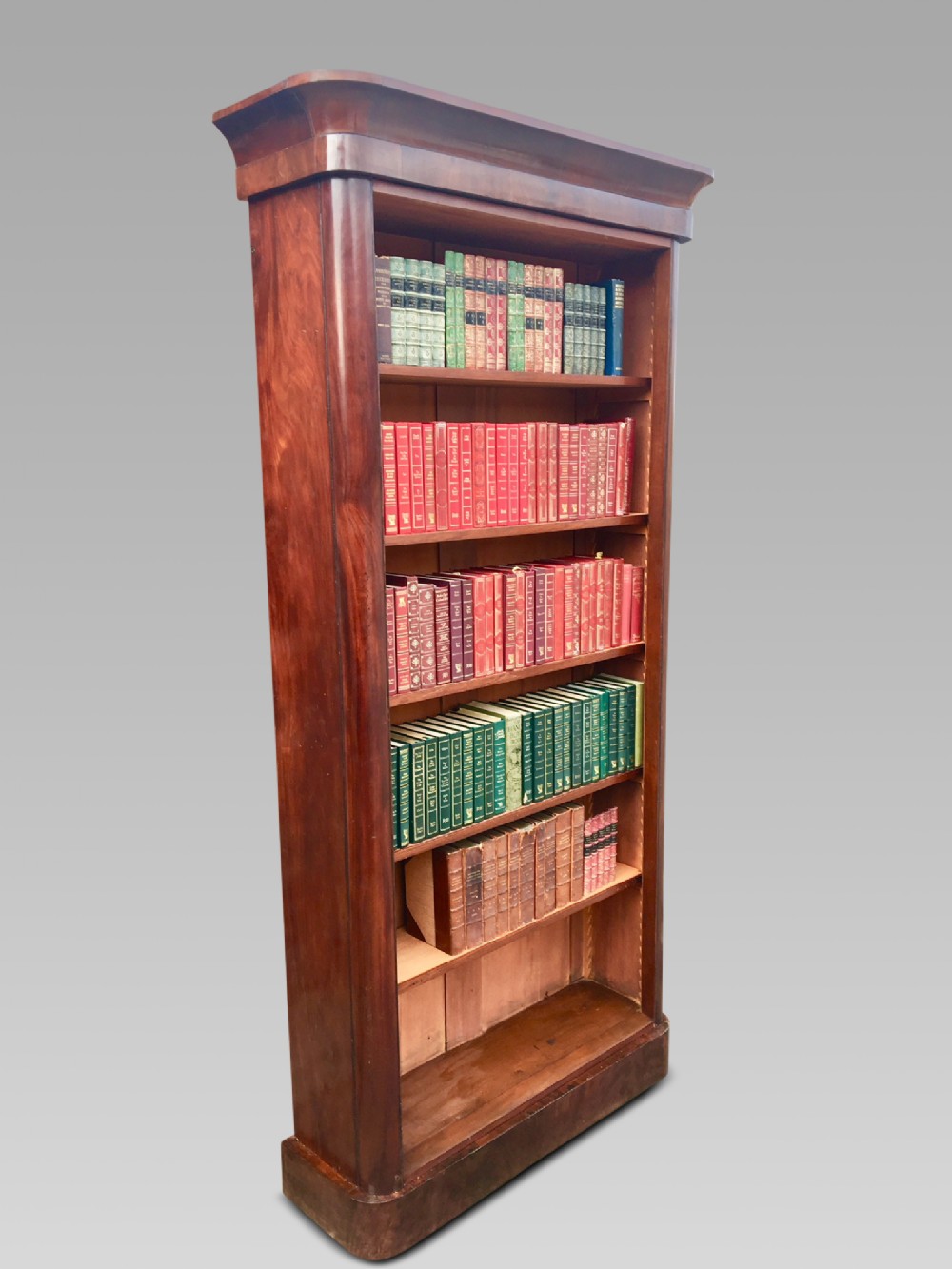 MAHOGANY OPEN BOOKCASE. 