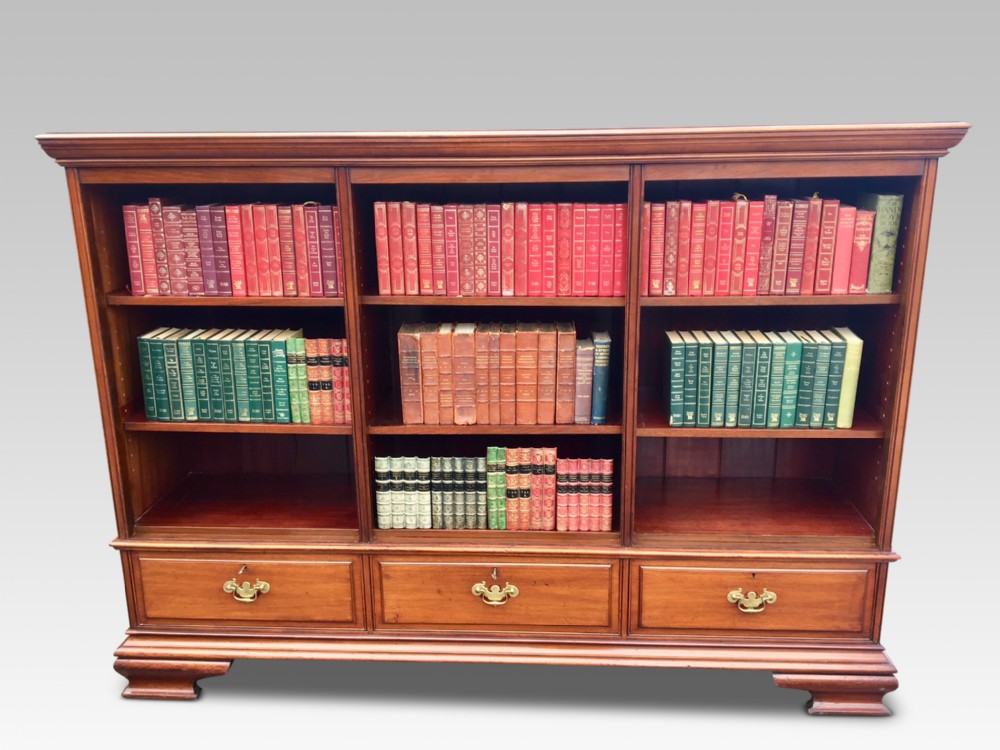 ANTIQUE OPEN BOOKCASE.  ENGLISH C 1880
