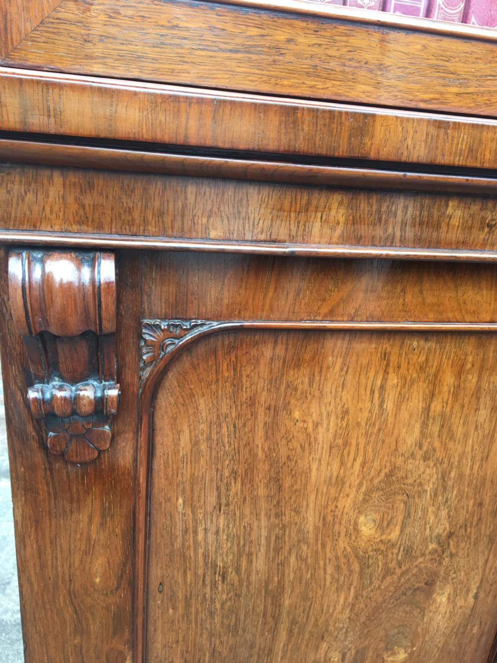 ROSEWOOD BOOKCASE OF SLIM SIZE.  ENGLISH C 1850 View IV