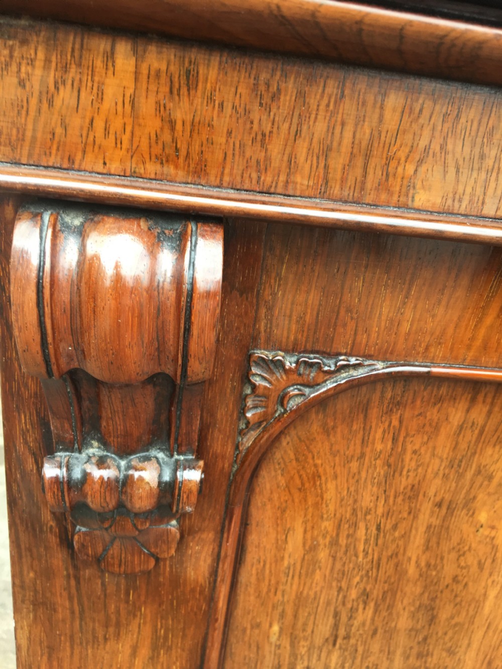 ROSEWOOD BOOKCASE OF SLIM SIZE.  ENGLISH C 1850 View VI