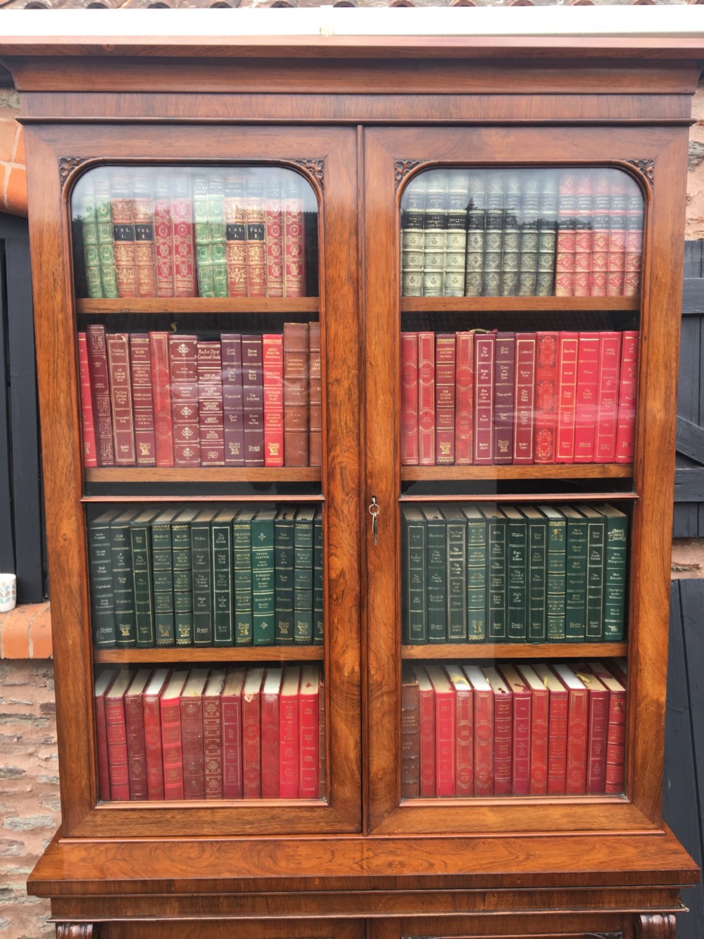 ROSEWOOD BOOKCASE OF SLIM SIZE.  ENGLISH C 1850 View VIII