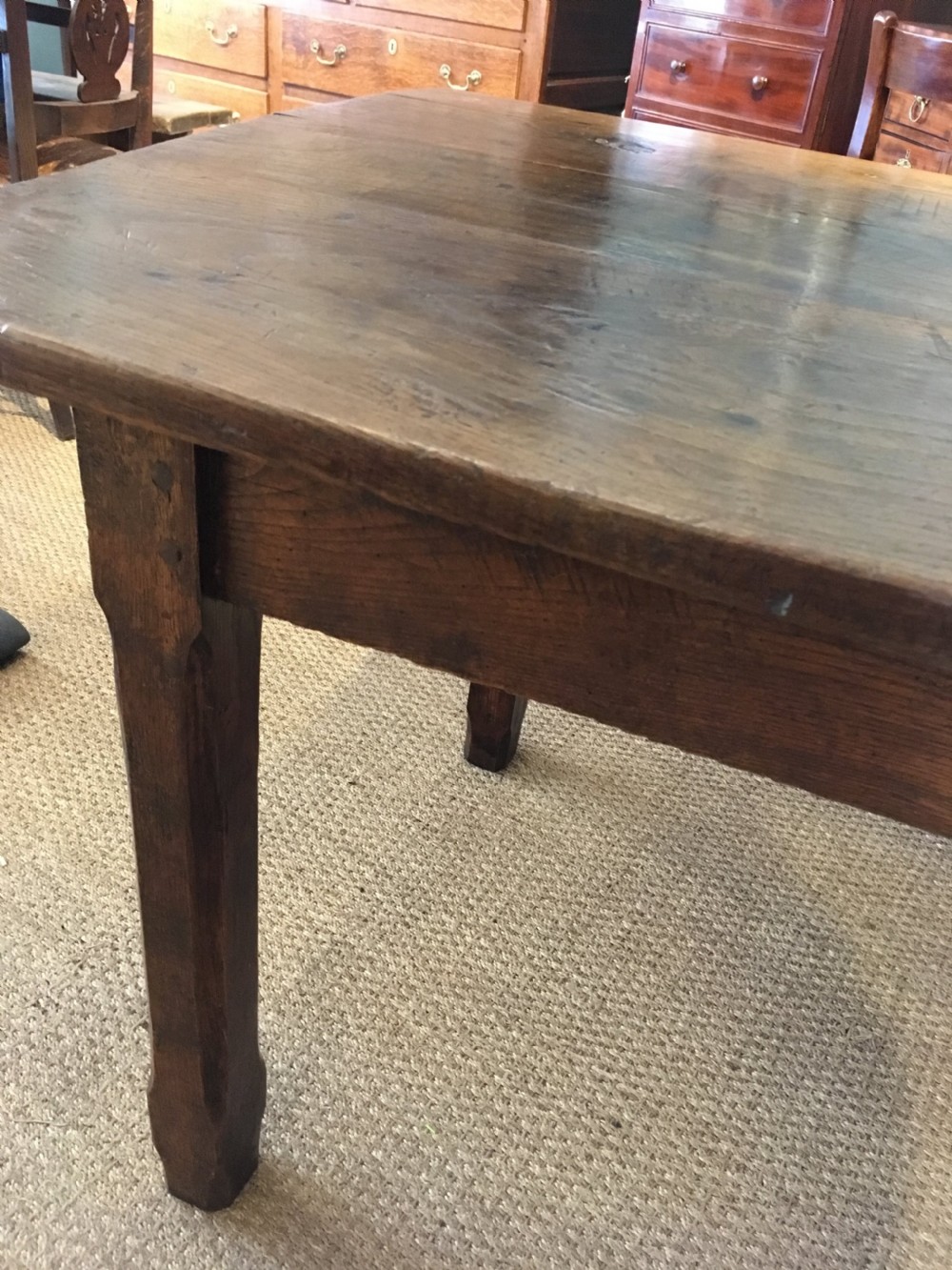 Chestnut farmhouse table  View V
