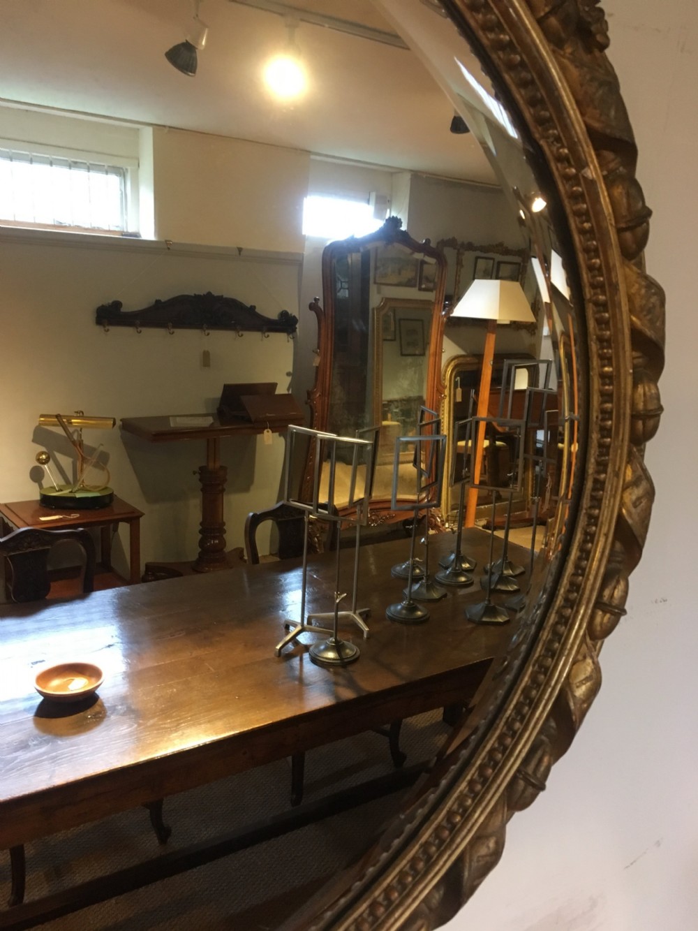 antique oval gilt mirror  View V