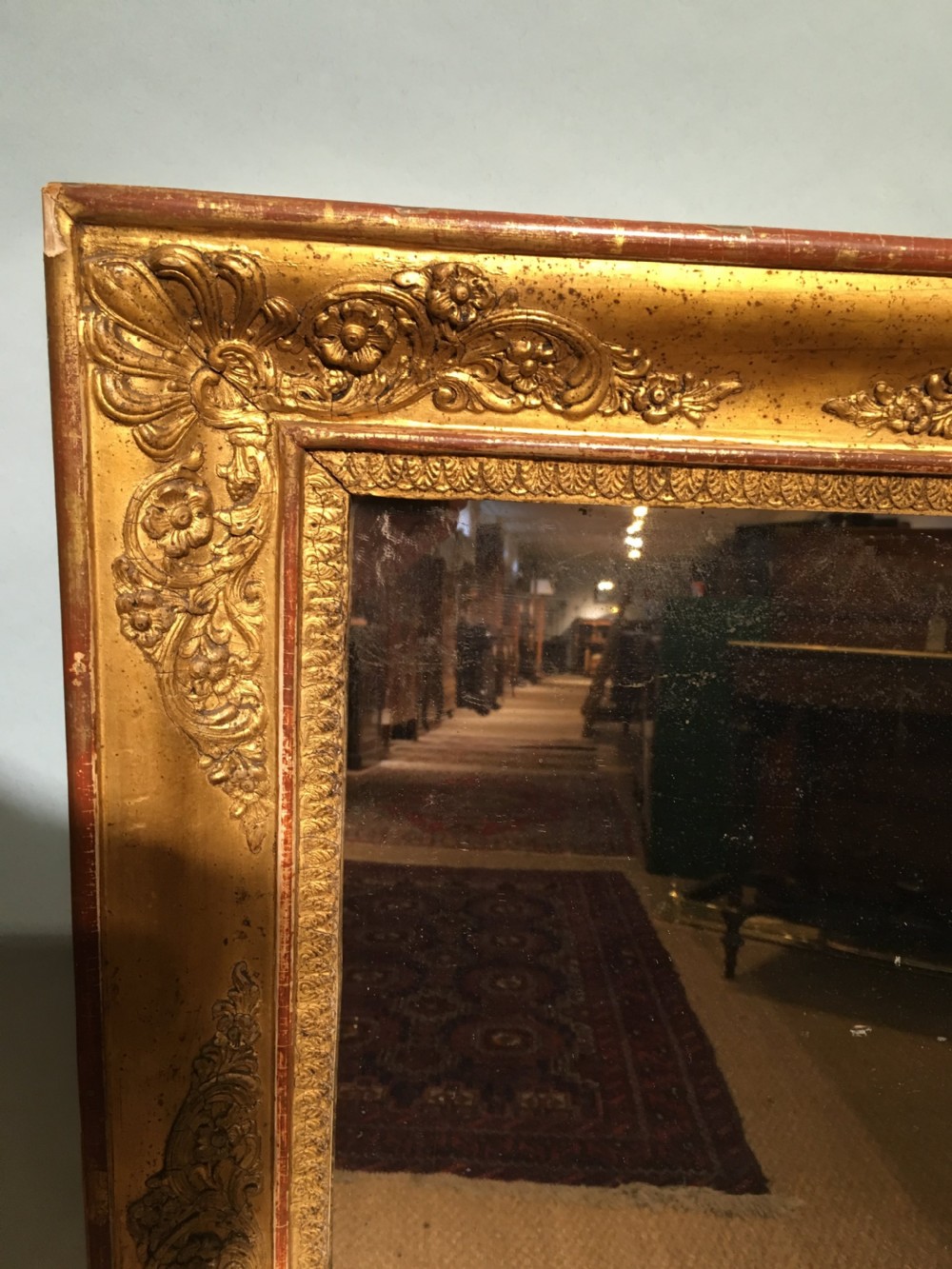 Antique gilt mirror 33 x 36 inches  View II