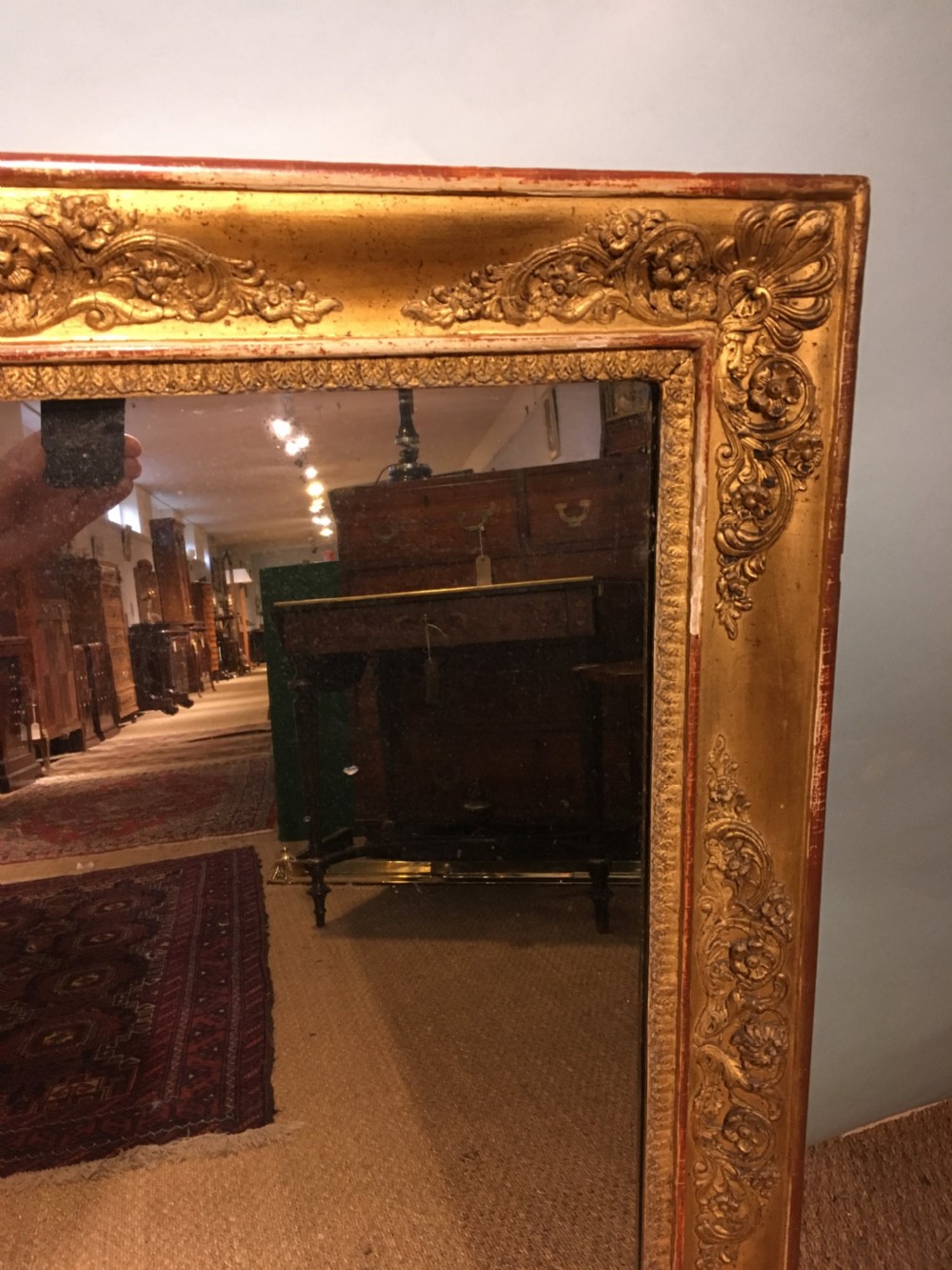 Antique gilt mirror 33 x 36 inches  View III