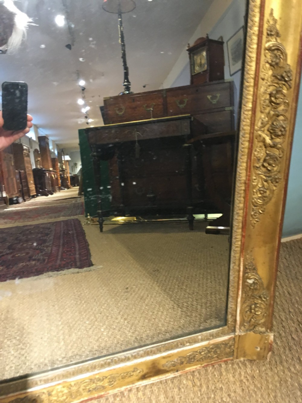 Antique gilt mirror 33 x 36 inches  View IV