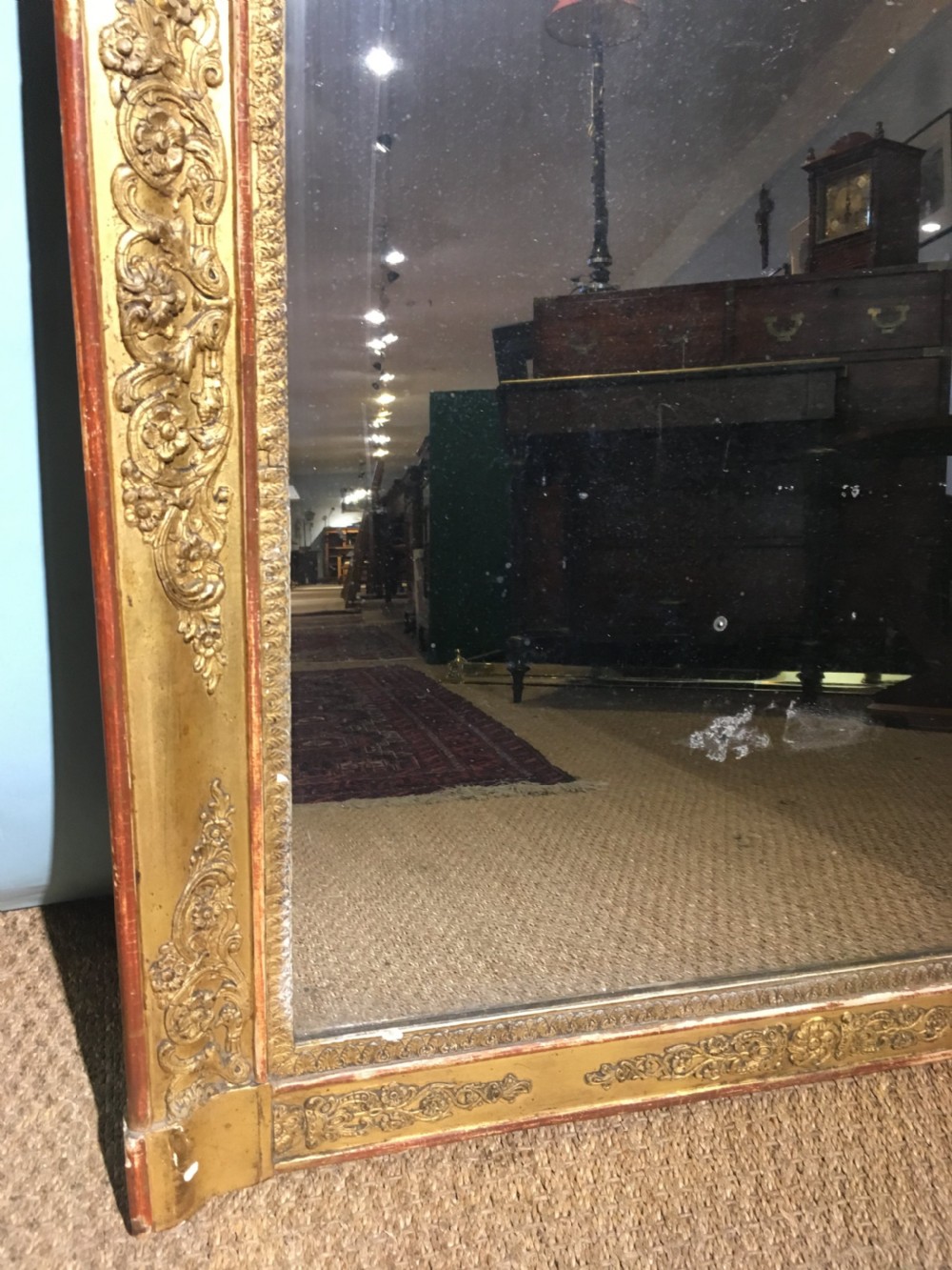 Antique gilt mirror 33 x 36 inches  View V