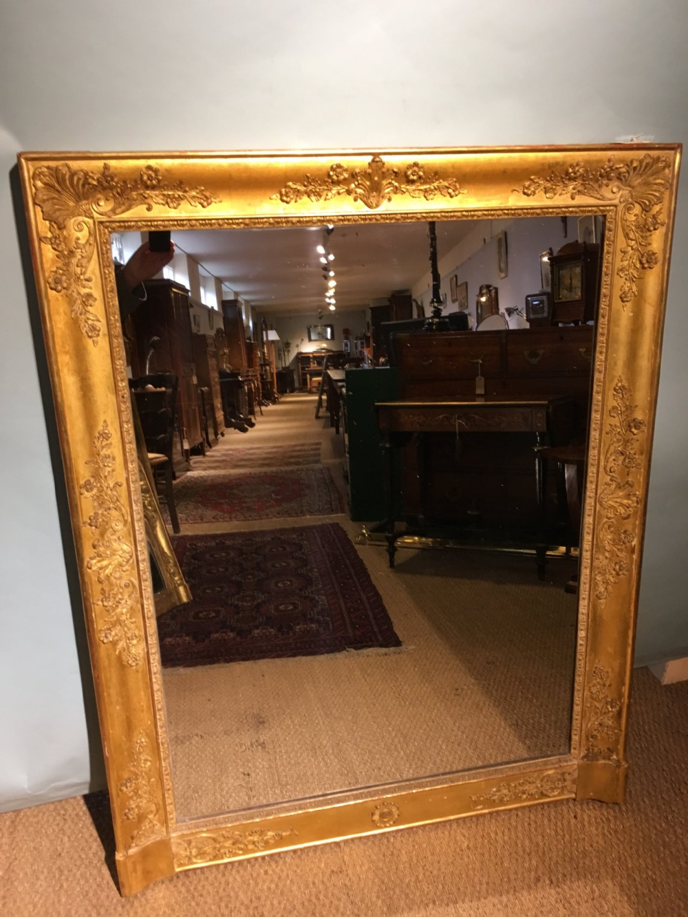 19th century gilt mirror 51x40 inches 