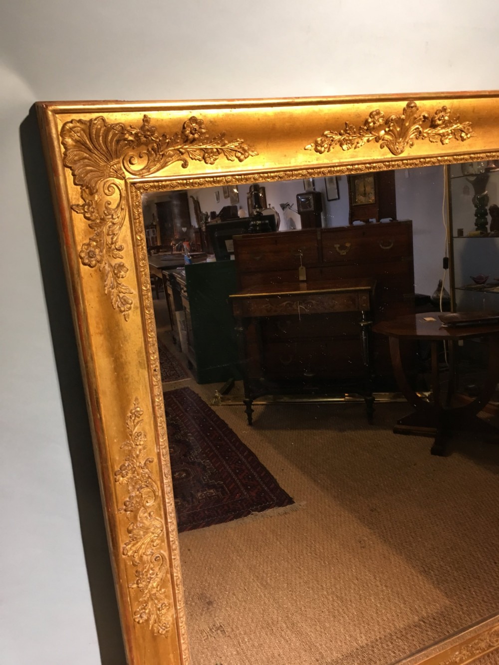 19th century gilt mirror 51x40 inches  View II