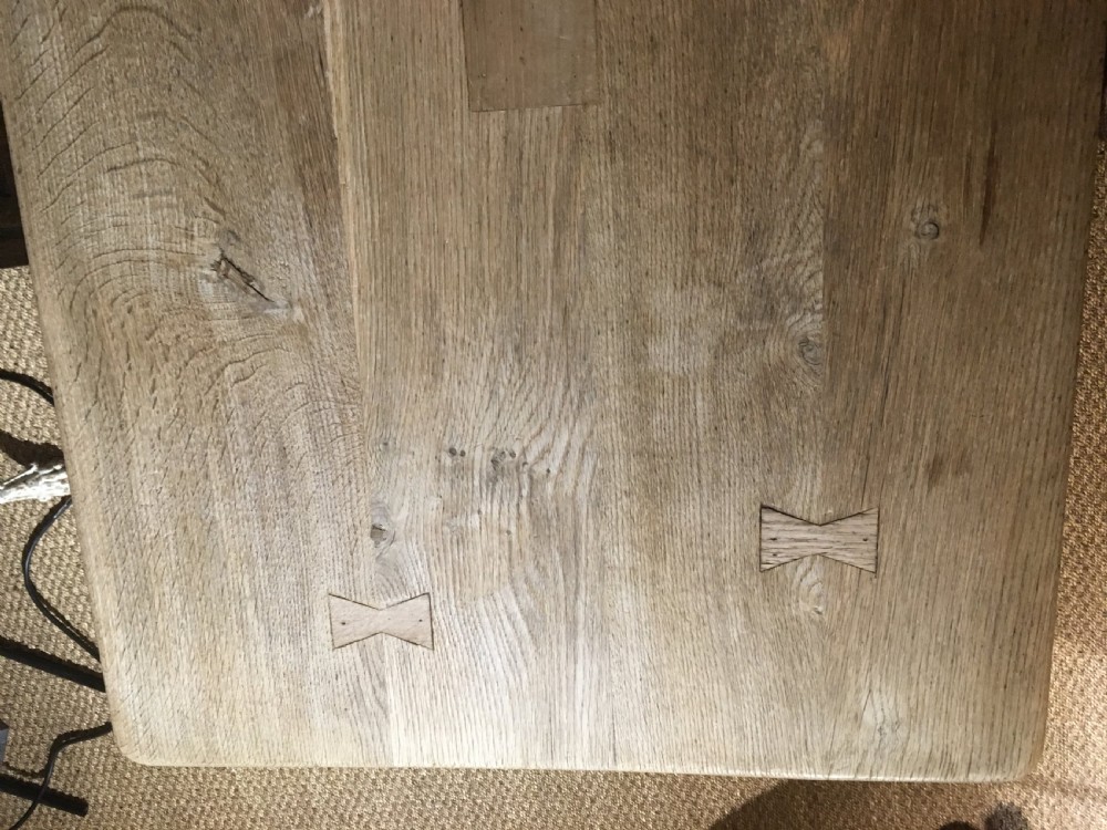 Oak refectory table , scrub top   View III