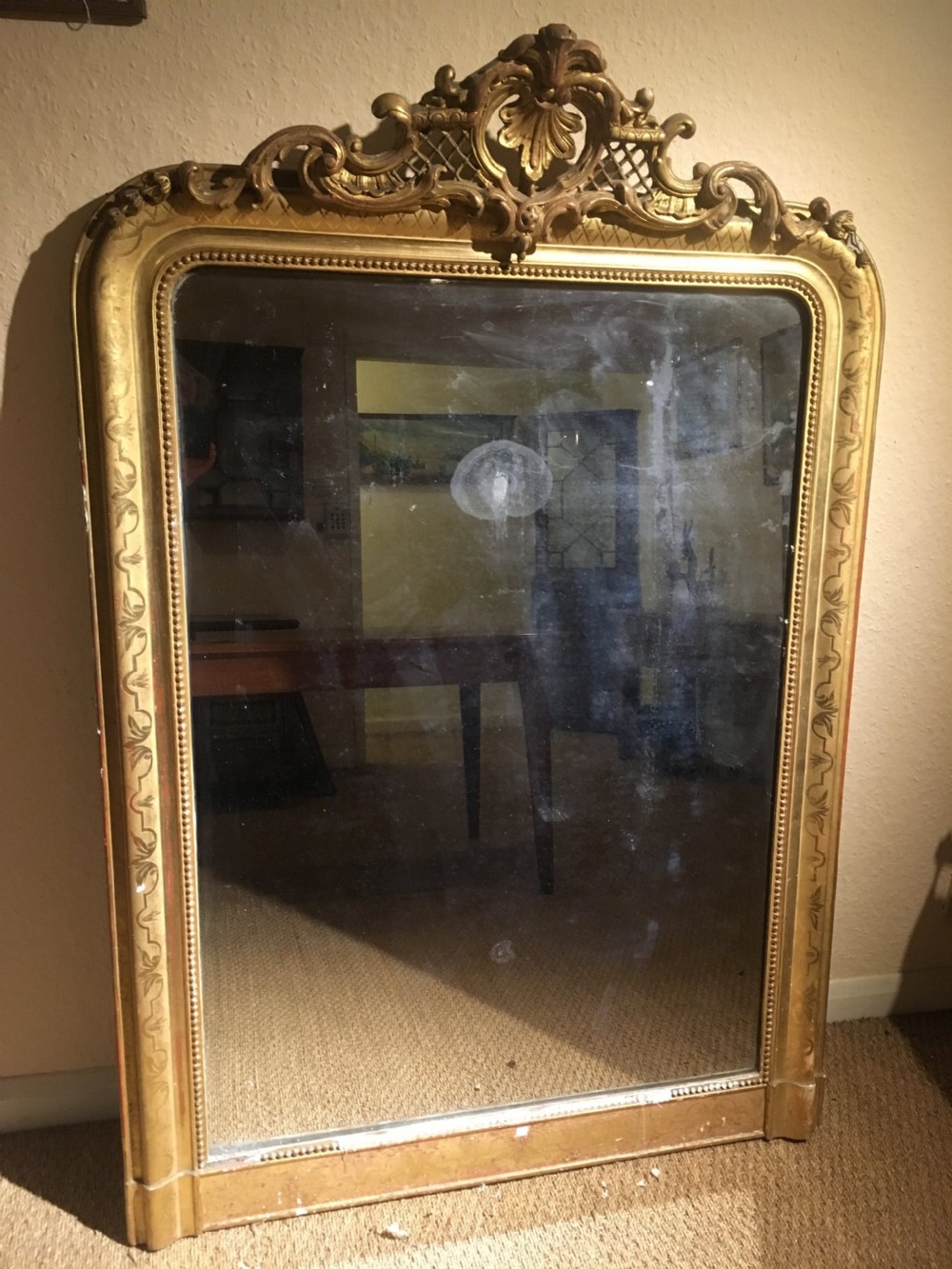 Antique gilt mirror 61x42 inches 