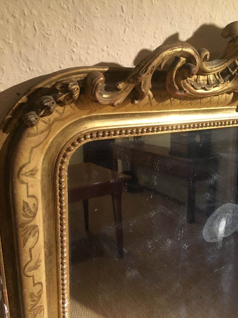 Antique gilt mirror 61x42 inches  View II