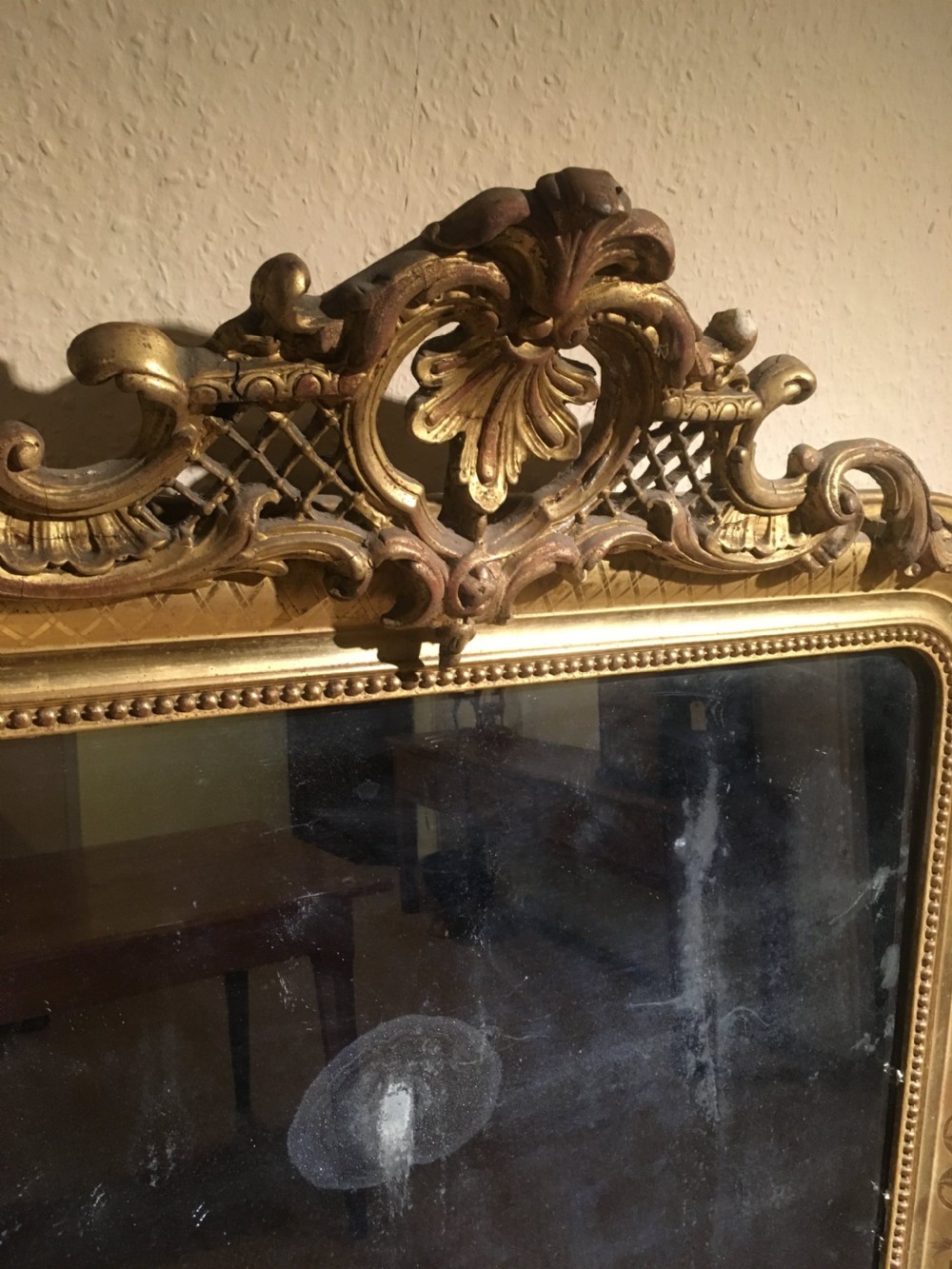 Antique gilt mirror 61x42 inches  View III