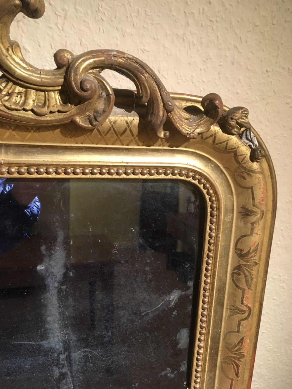 Antique gilt mirror 61x42 inches  View IV