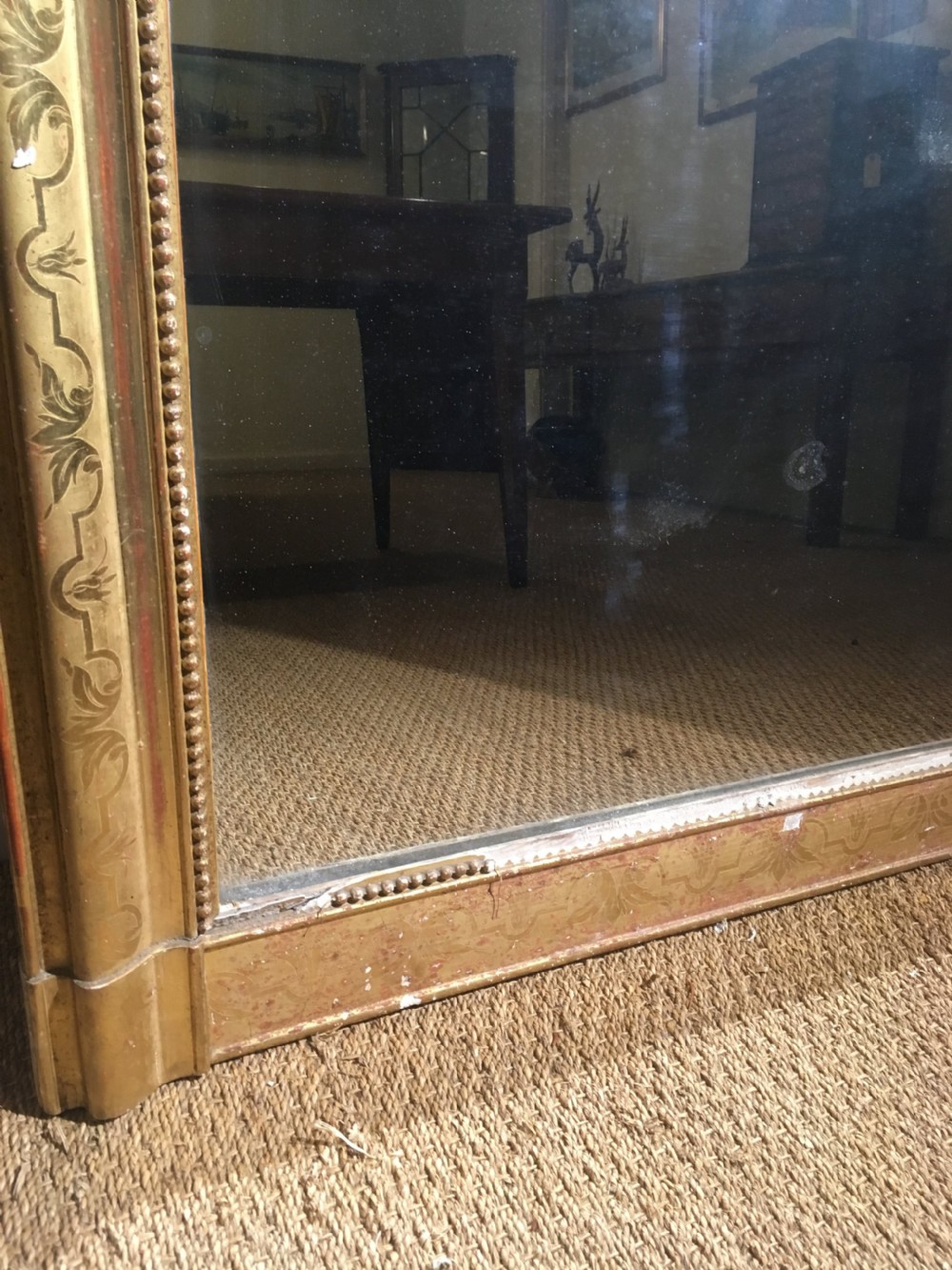 Antique gilt mirror 61x42 inches  View VI