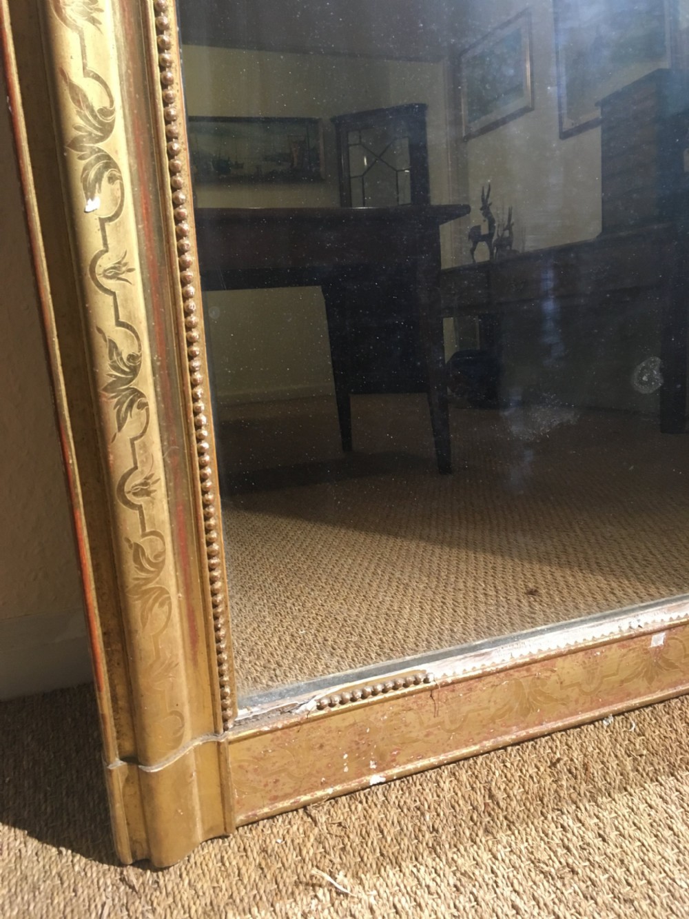 Antique gilt mirror 61x42 inches  View VII