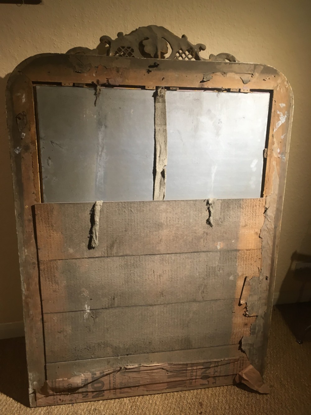 Antique gilt mirror 61x42 inches  View IX