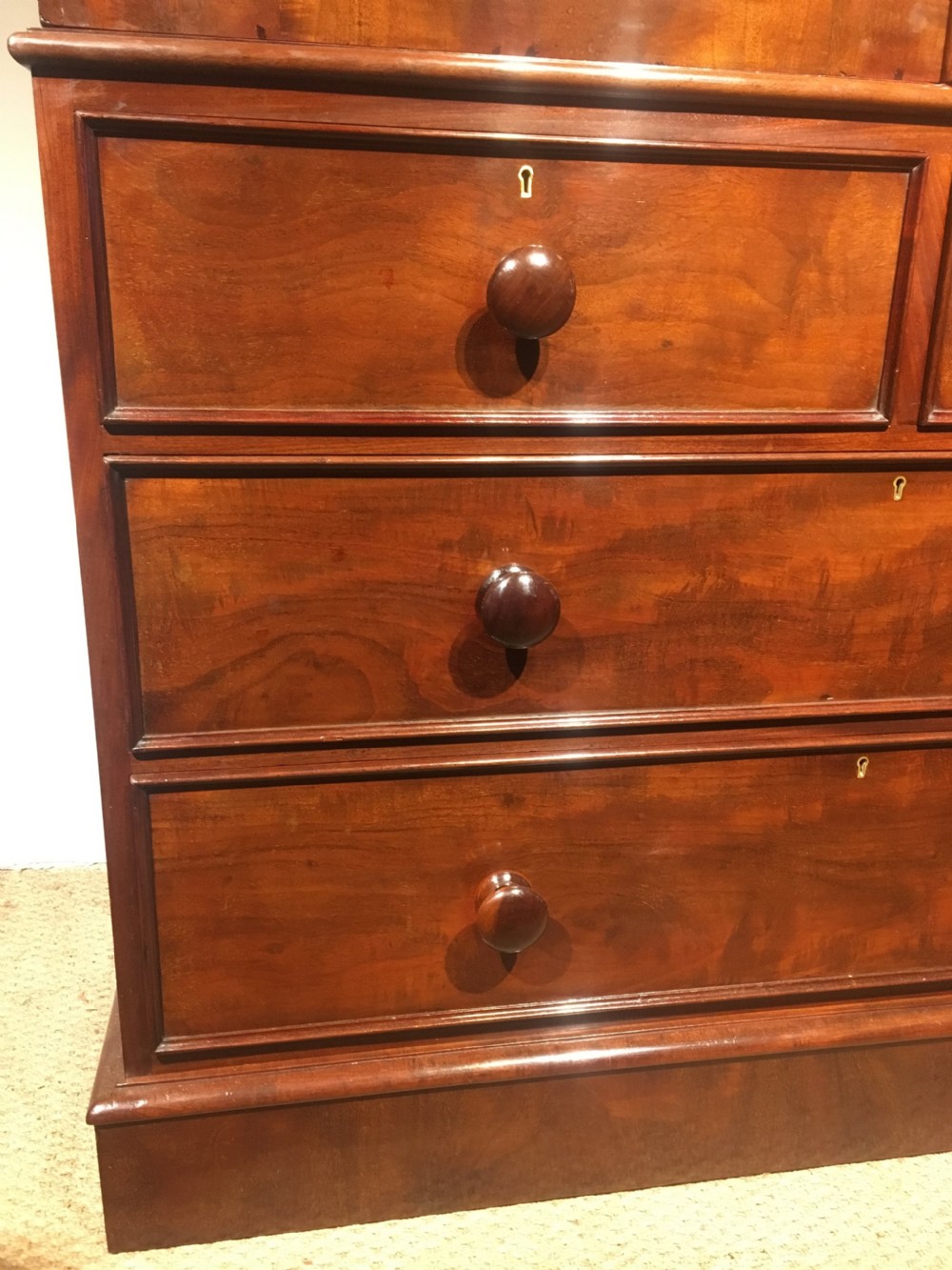 Victorian mahogany linen press  View III