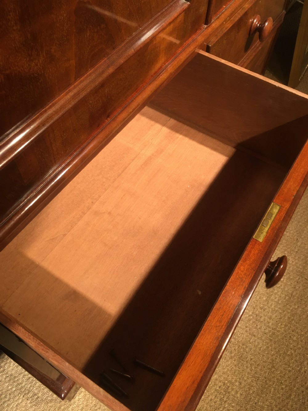 Victorian mahogany linen press  View VI