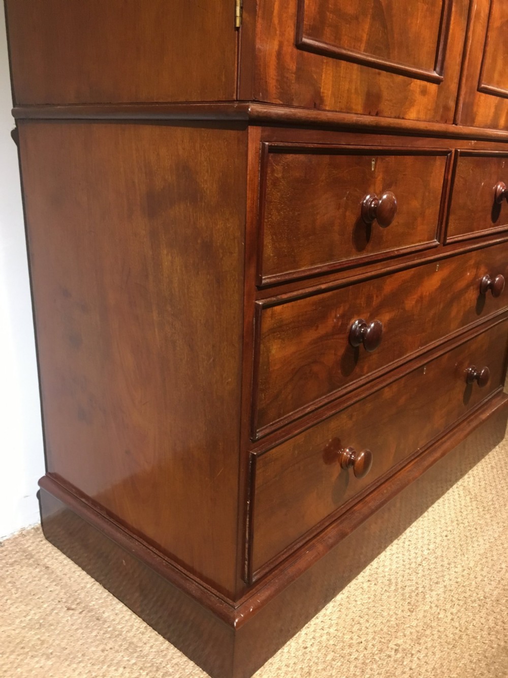Victorian mahogany linen press  View IX