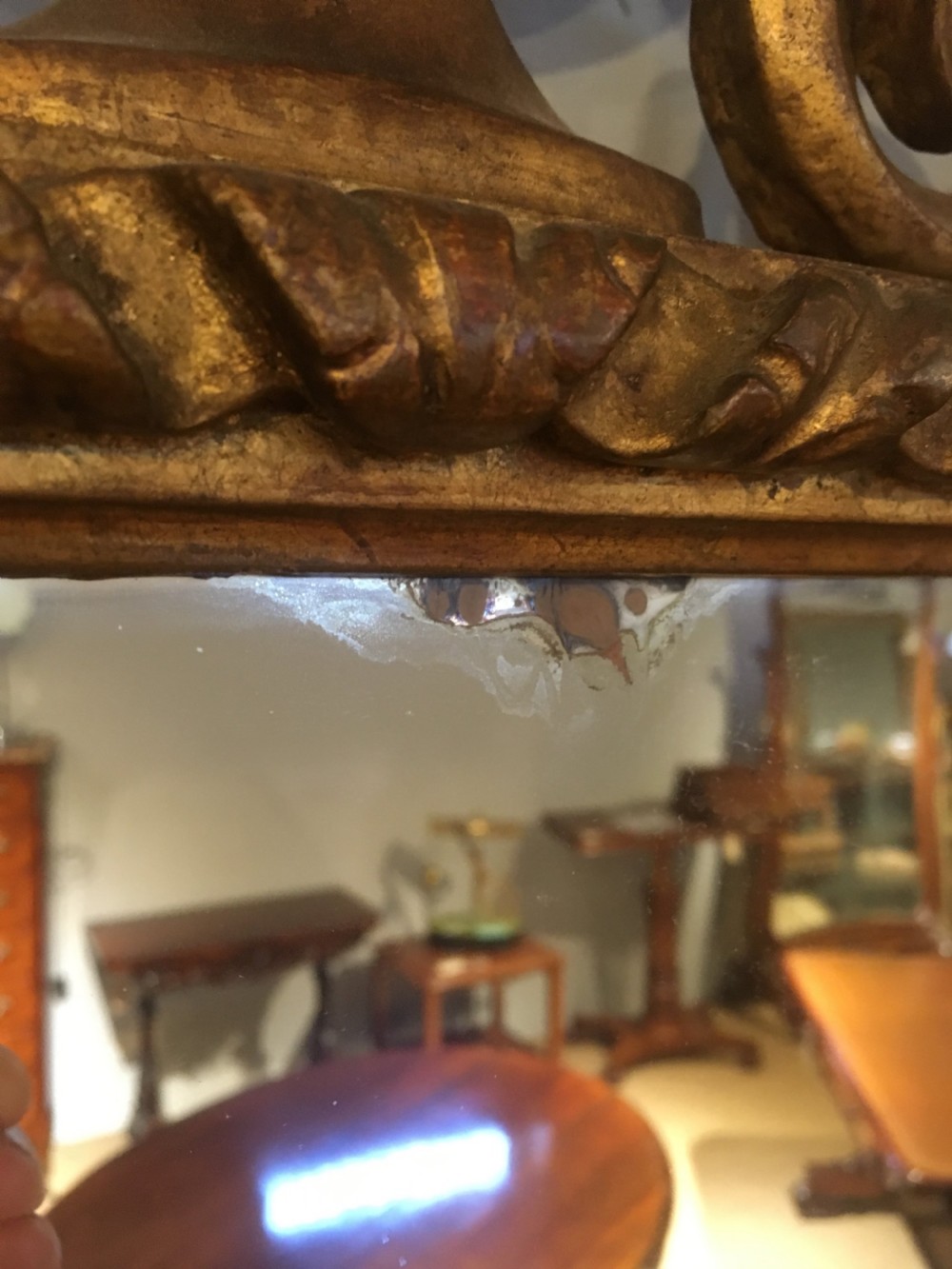 Gilt mirror 51x28 inches  View V
