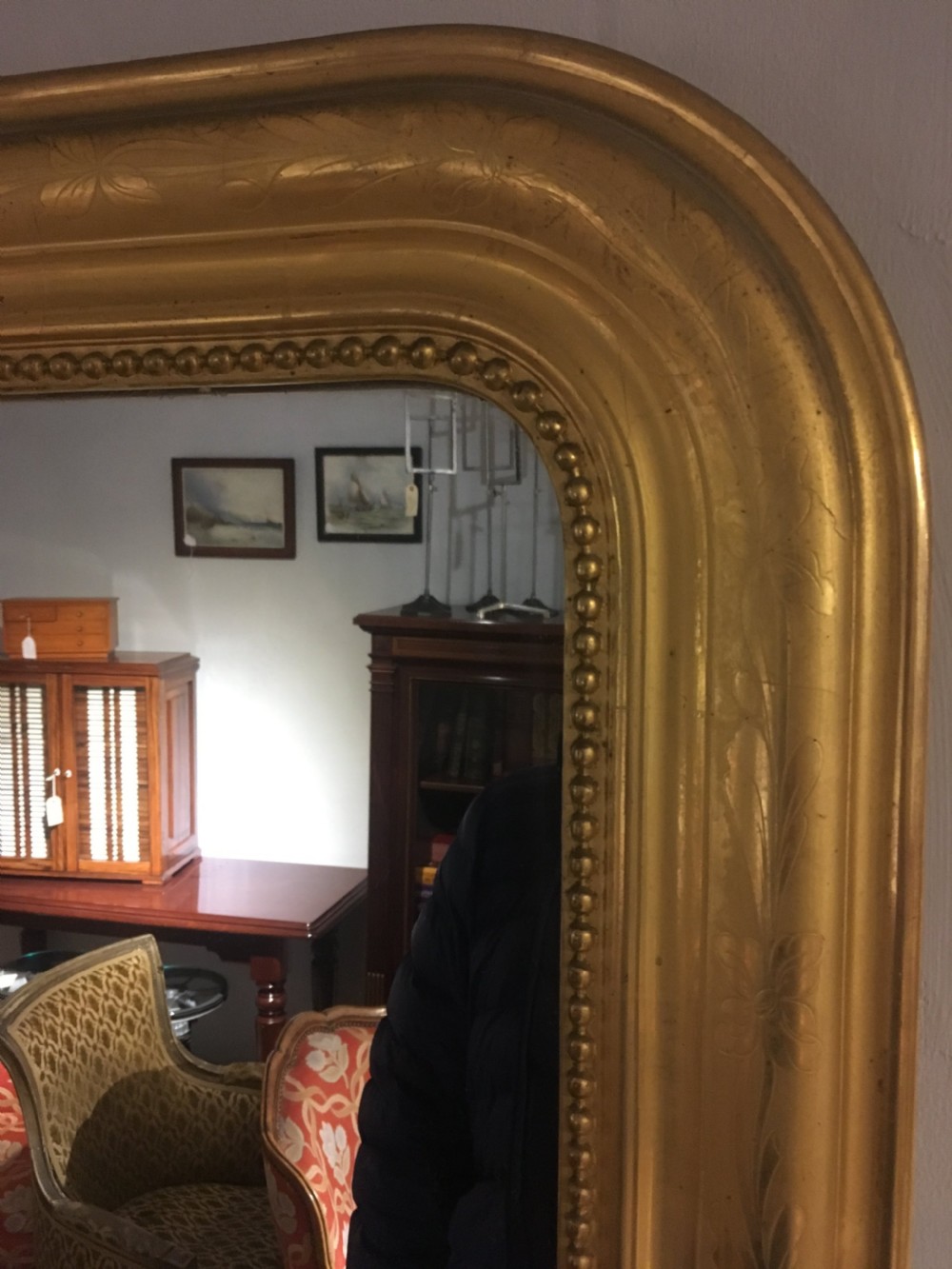 Antique gilt mirror 43 X 31 inches  View II